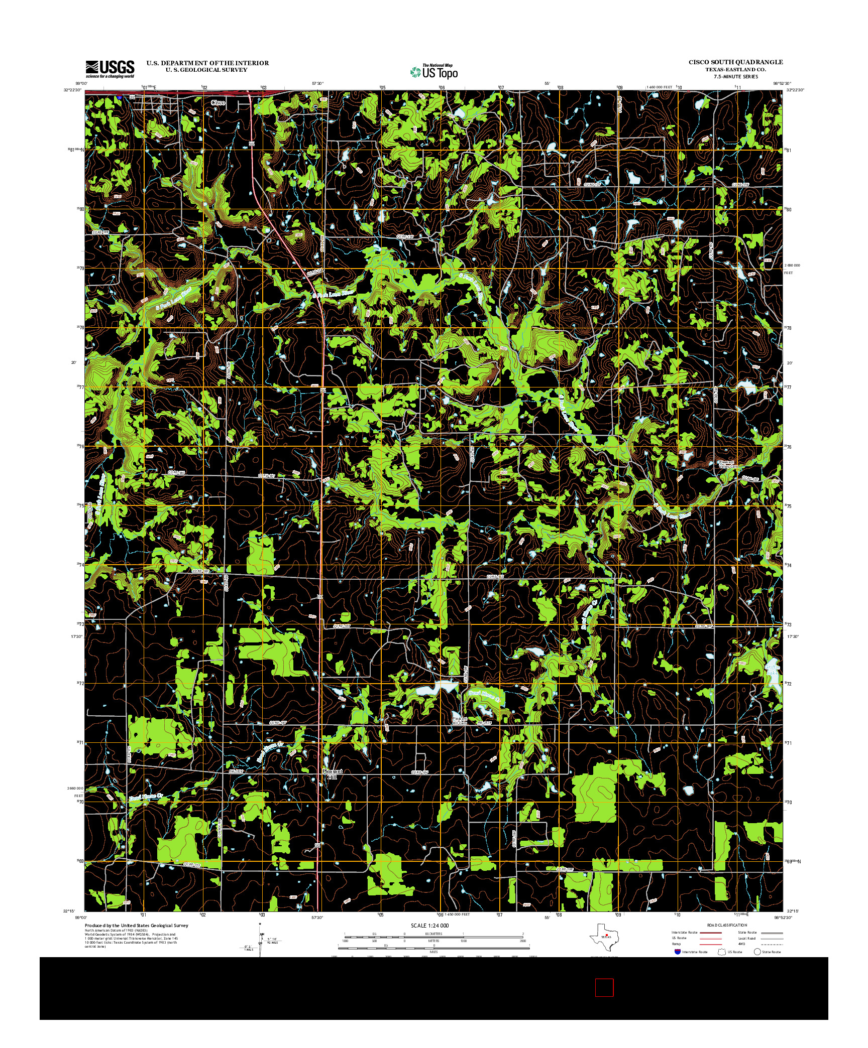 USGS US TOPO 7.5-MINUTE MAP FOR CISCO SOUTH, TX 2012