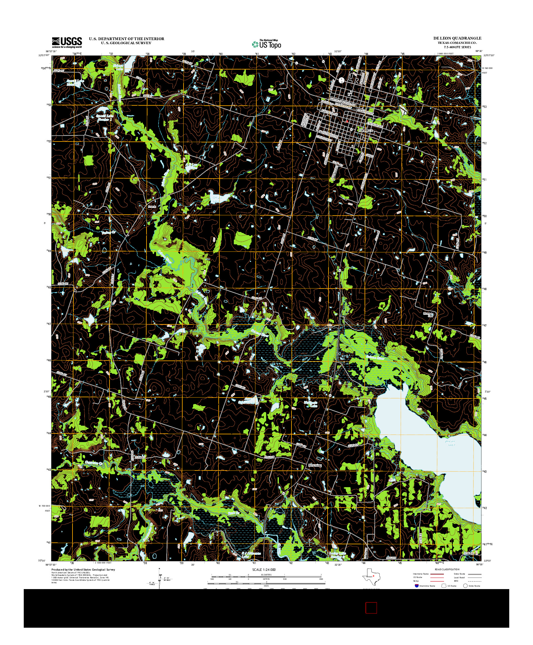 USGS US TOPO 7.5-MINUTE MAP FOR DE LEON, TX 2012