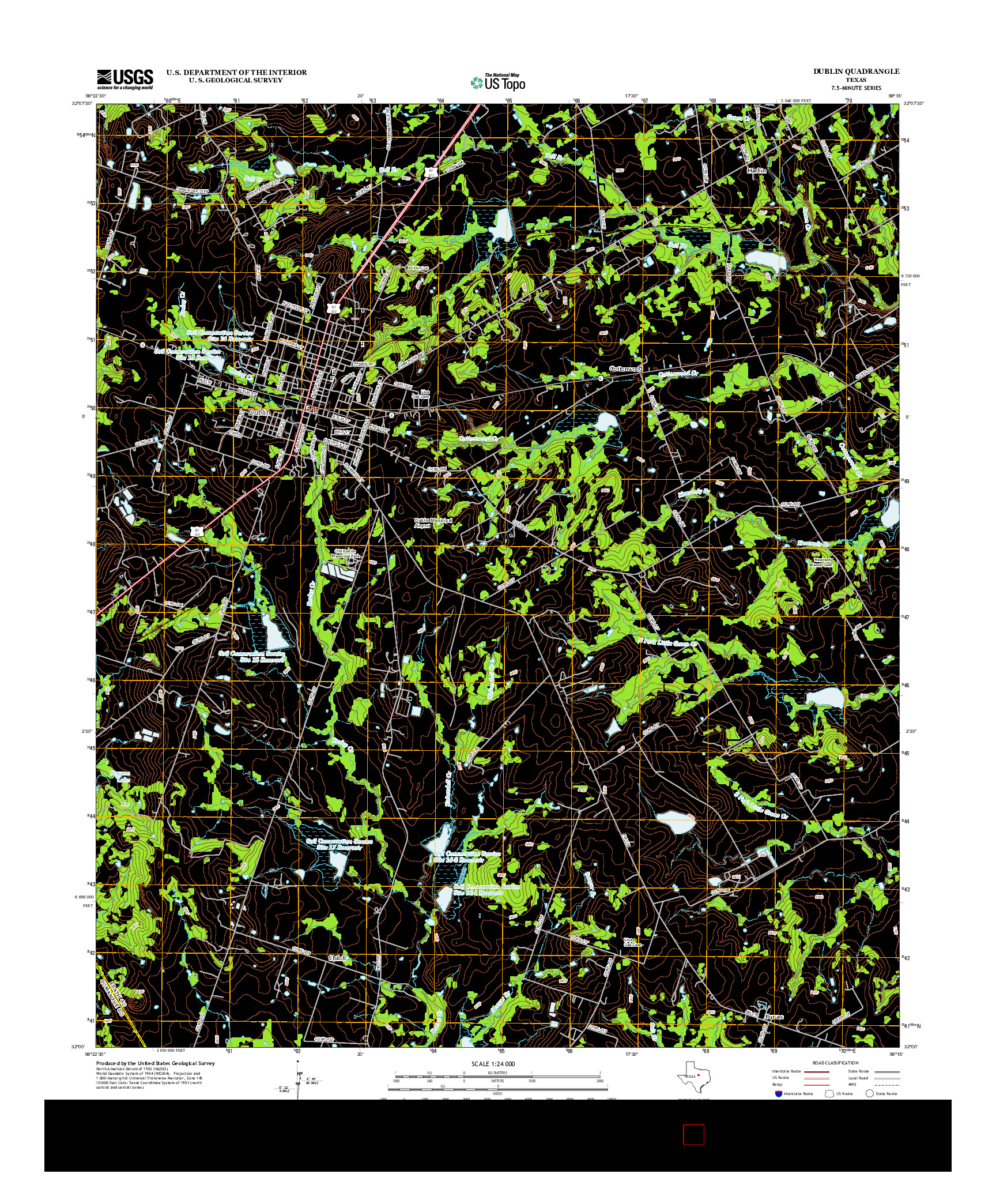 USGS US TOPO 7.5-MINUTE MAP FOR DUBLIN, TX 2012
