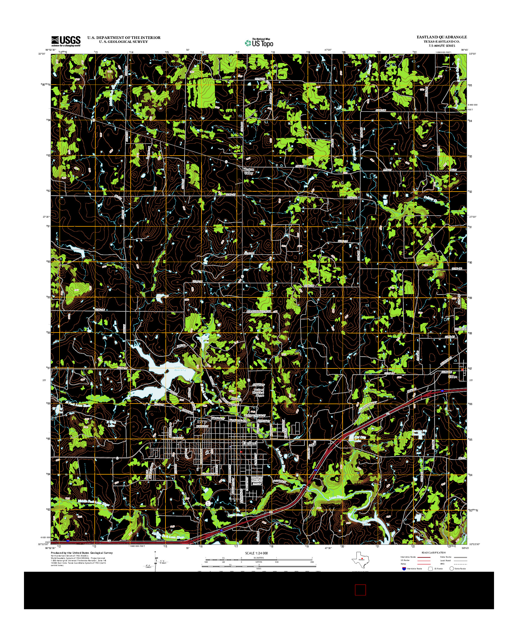 USGS US TOPO 7.5-MINUTE MAP FOR EASTLAND, TX 2012