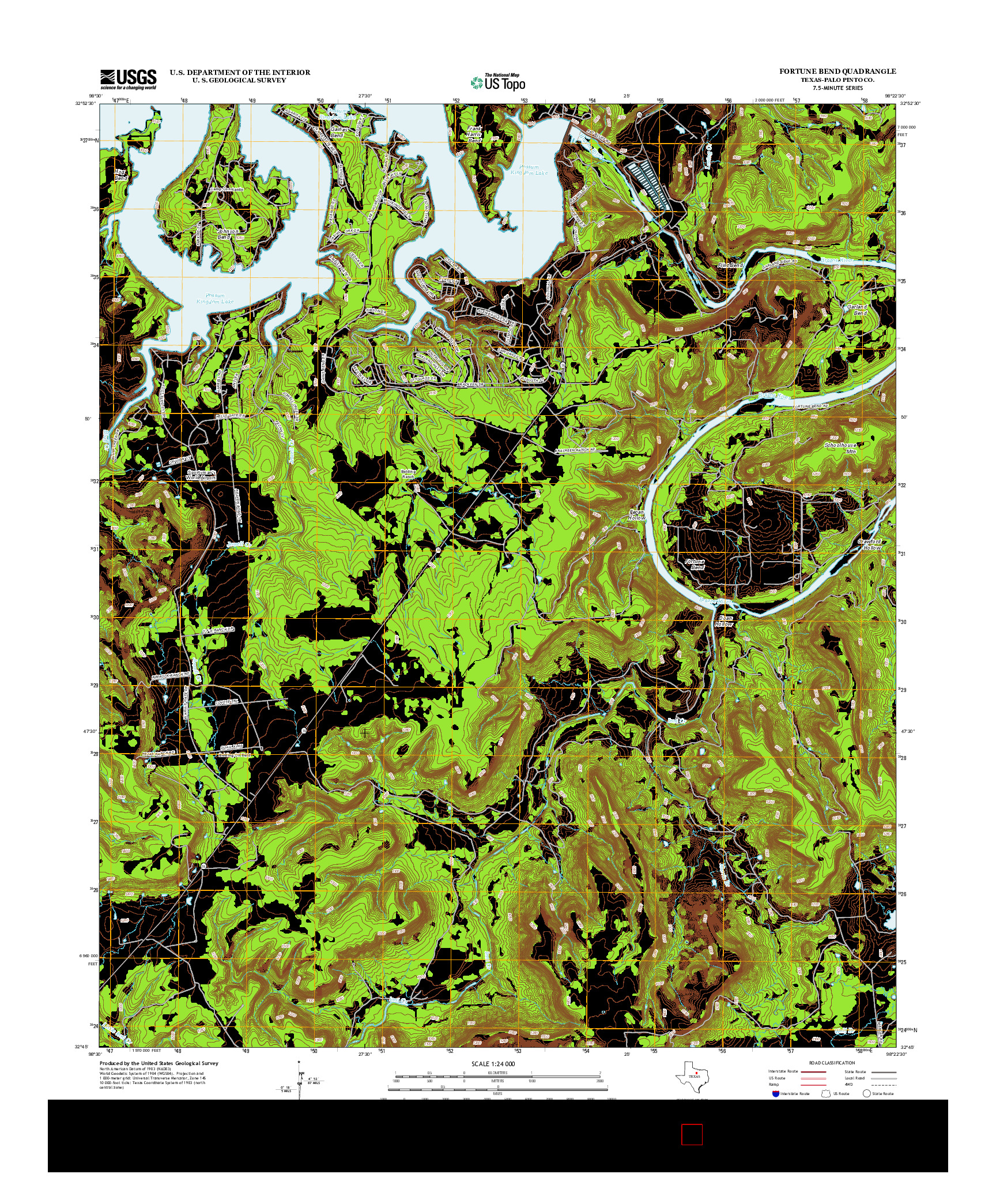 USGS US TOPO 7.5-MINUTE MAP FOR FORTUNE BEND, TX 2012