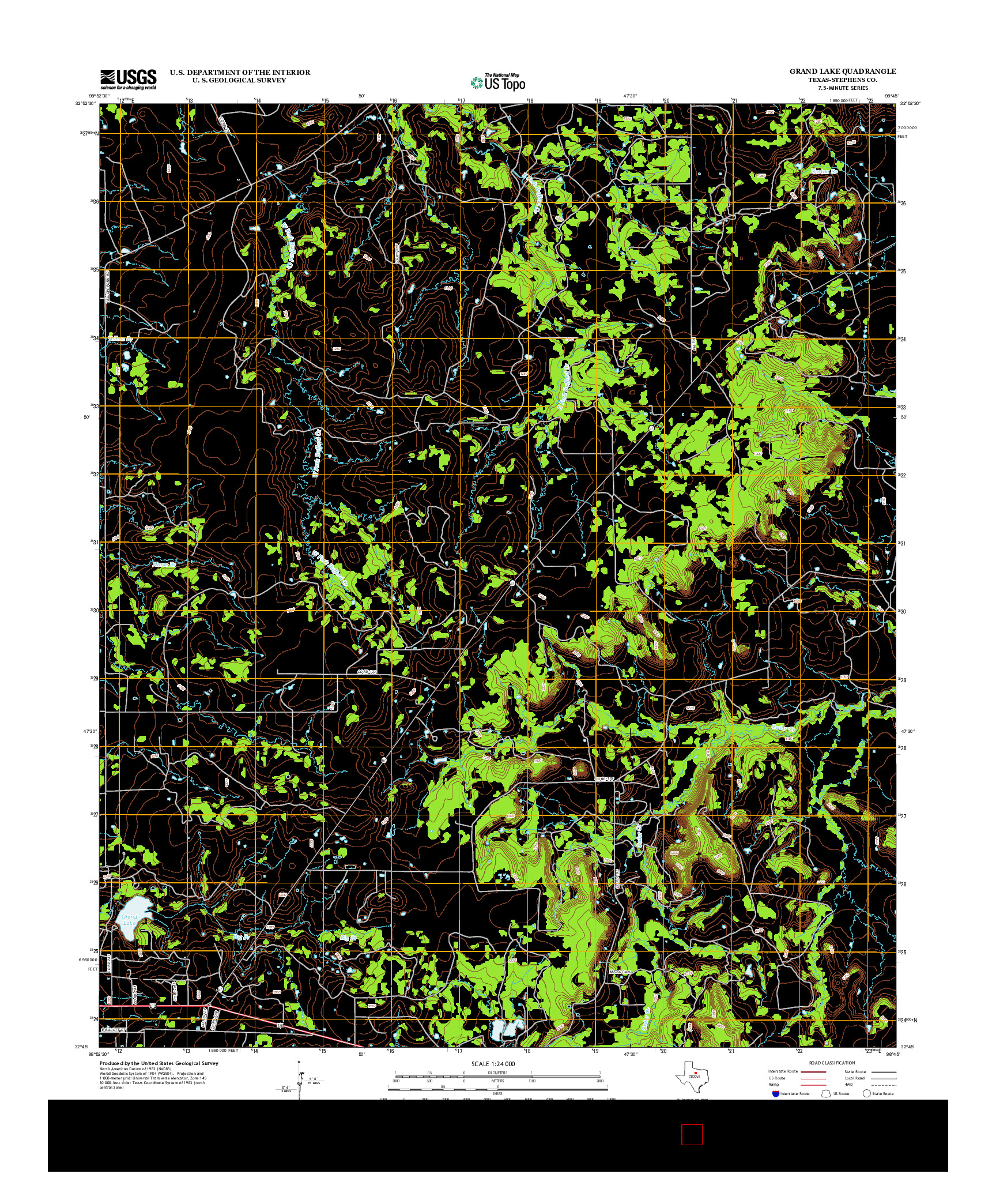 USGS US TOPO 7.5-MINUTE MAP FOR GRAND LAKE, TX 2012