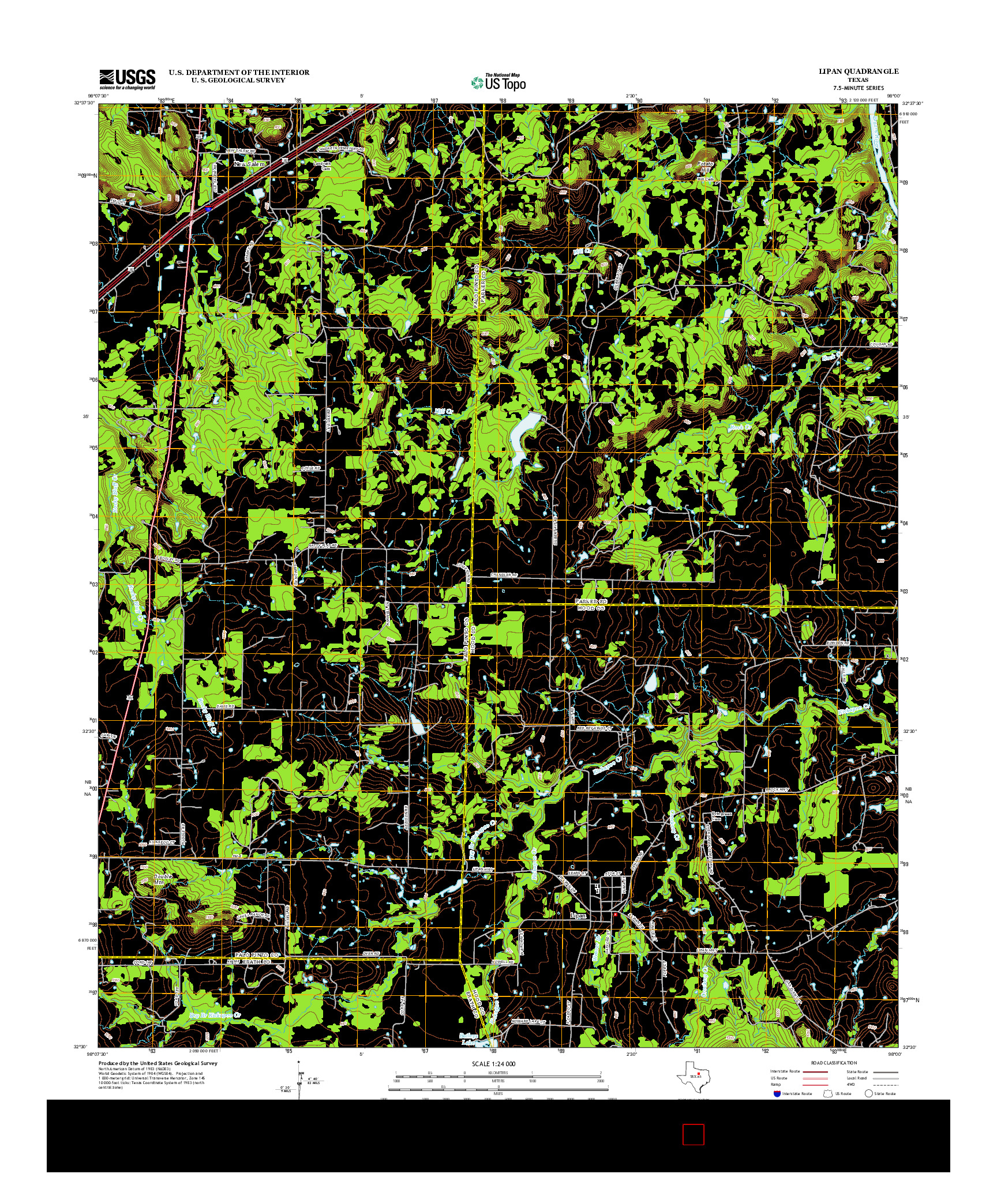 USGS US TOPO 7.5-MINUTE MAP FOR LIPAN, TX 2012