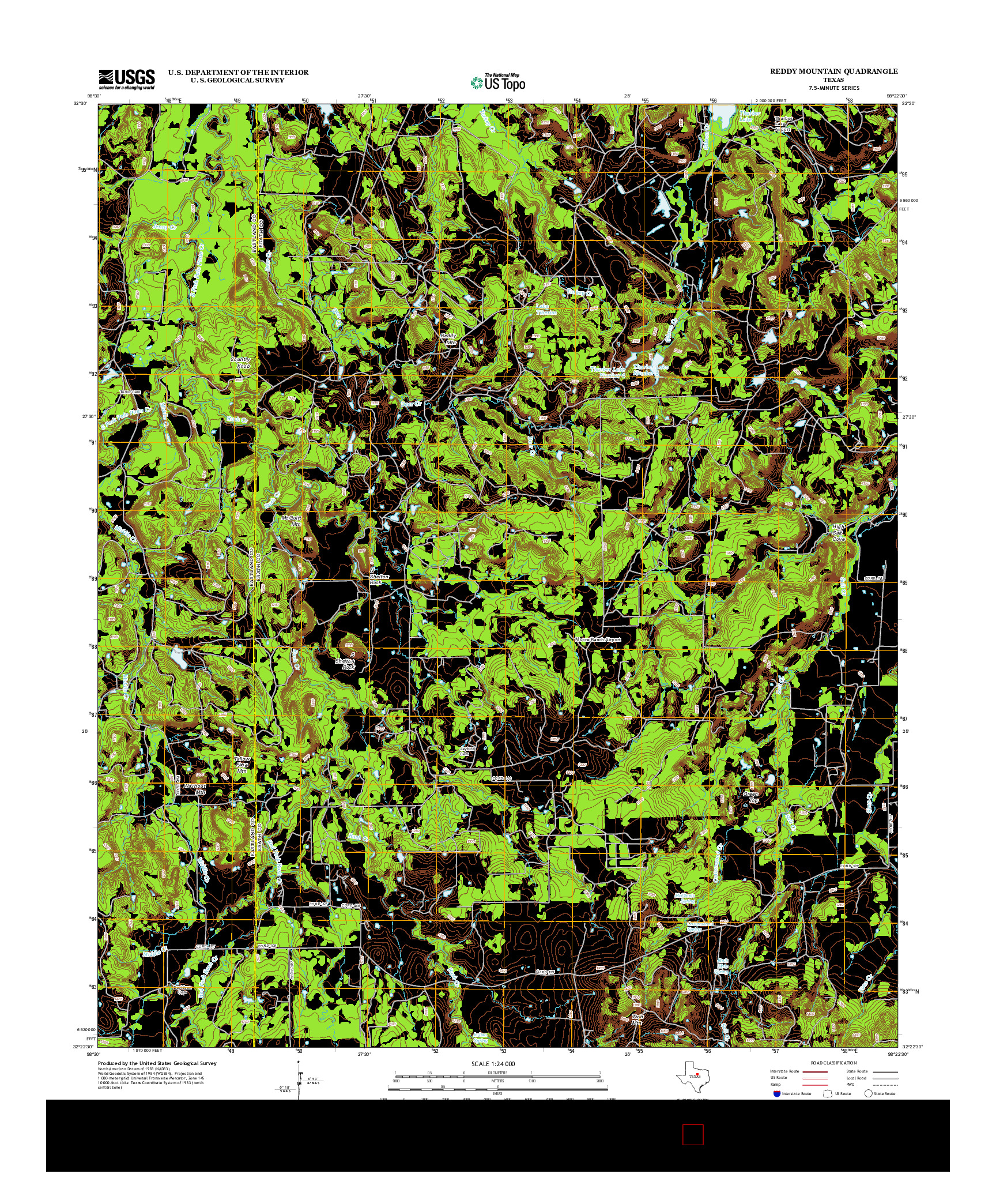 USGS US TOPO 7.5-MINUTE MAP FOR REDDY MOUNTAIN, TX 2012