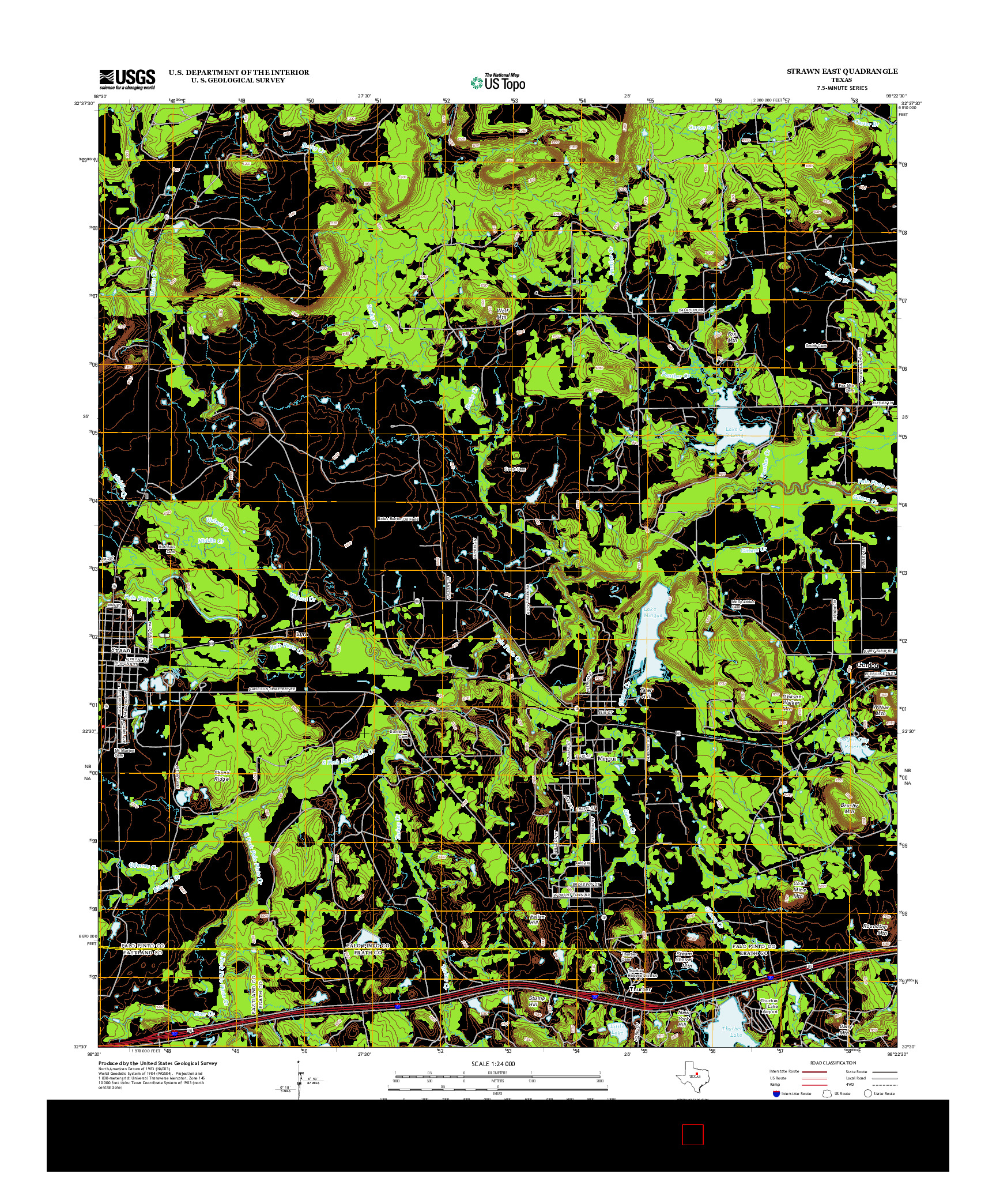 USGS US TOPO 7.5-MINUTE MAP FOR STRAWN EAST, TX 2012