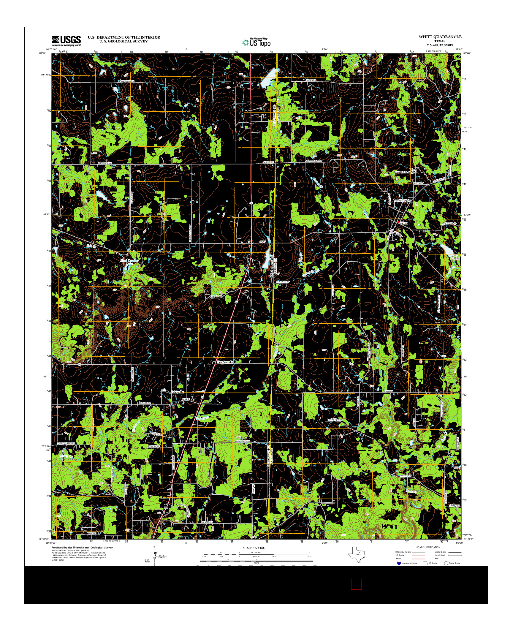 USGS US TOPO 7.5-MINUTE MAP FOR WHITT, TX 2012