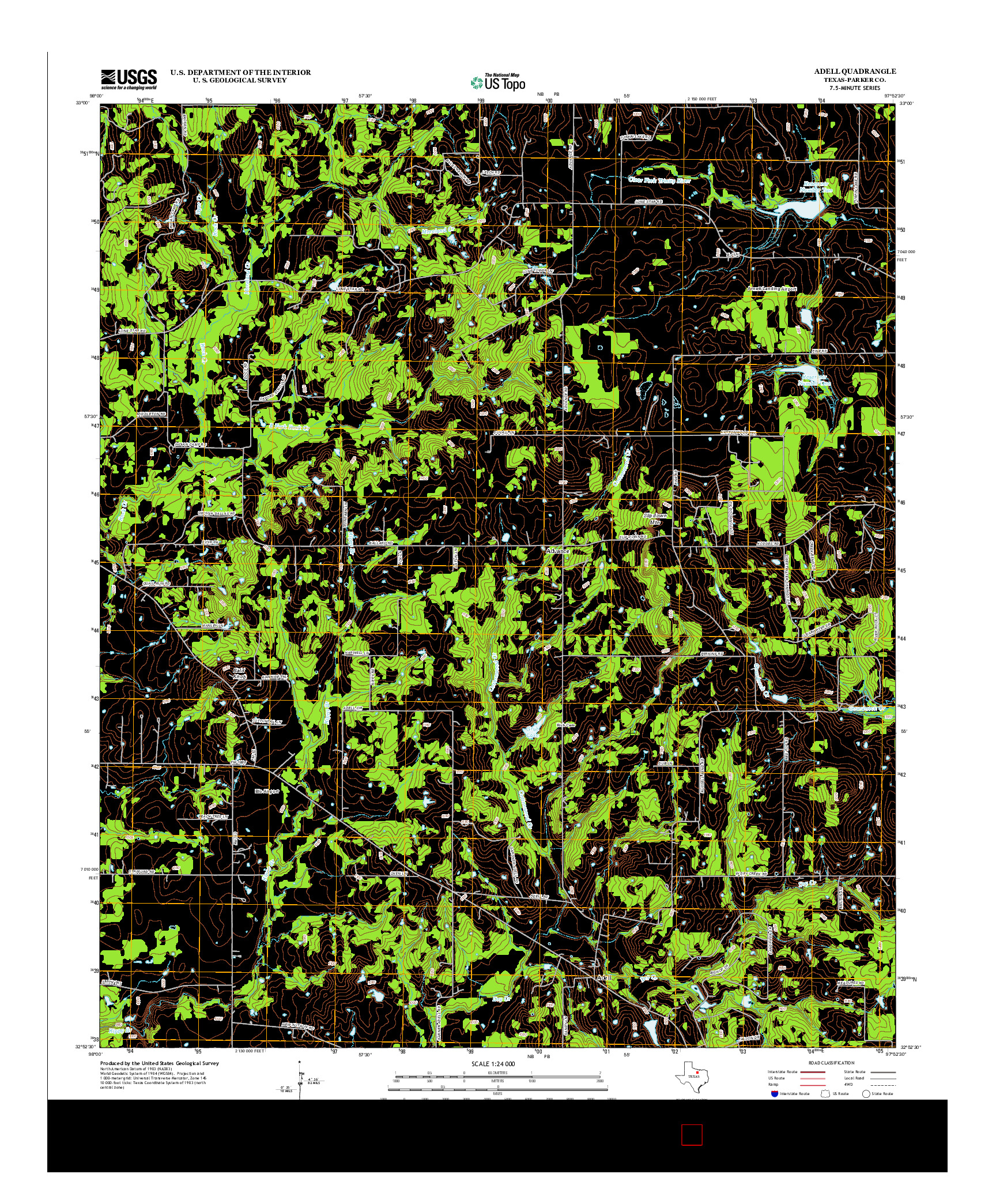 USGS US TOPO 7.5-MINUTE MAP FOR ADELL, TX 2012