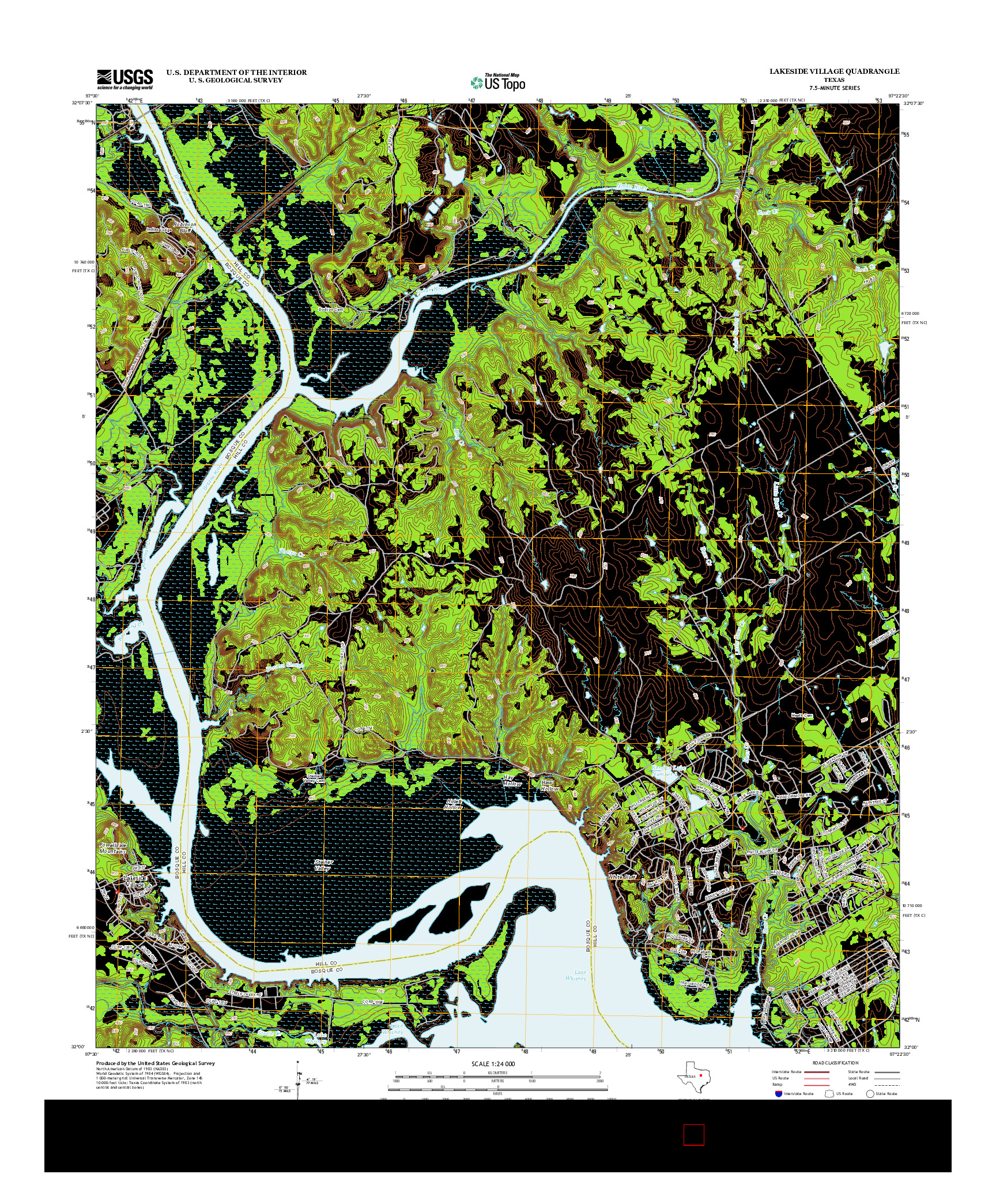 USGS US TOPO 7.5-MINUTE MAP FOR LAKESIDE VILLAGE, TX 2012