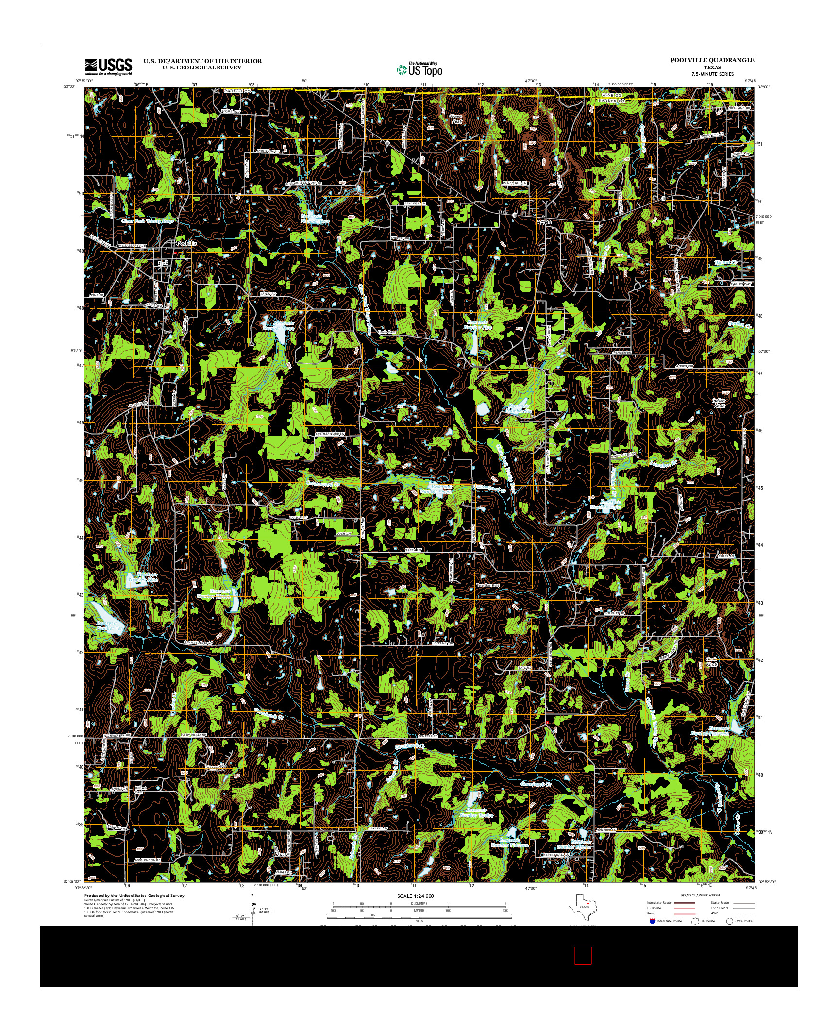 USGS US TOPO 7.5-MINUTE MAP FOR POOLVILLE, TX 2012