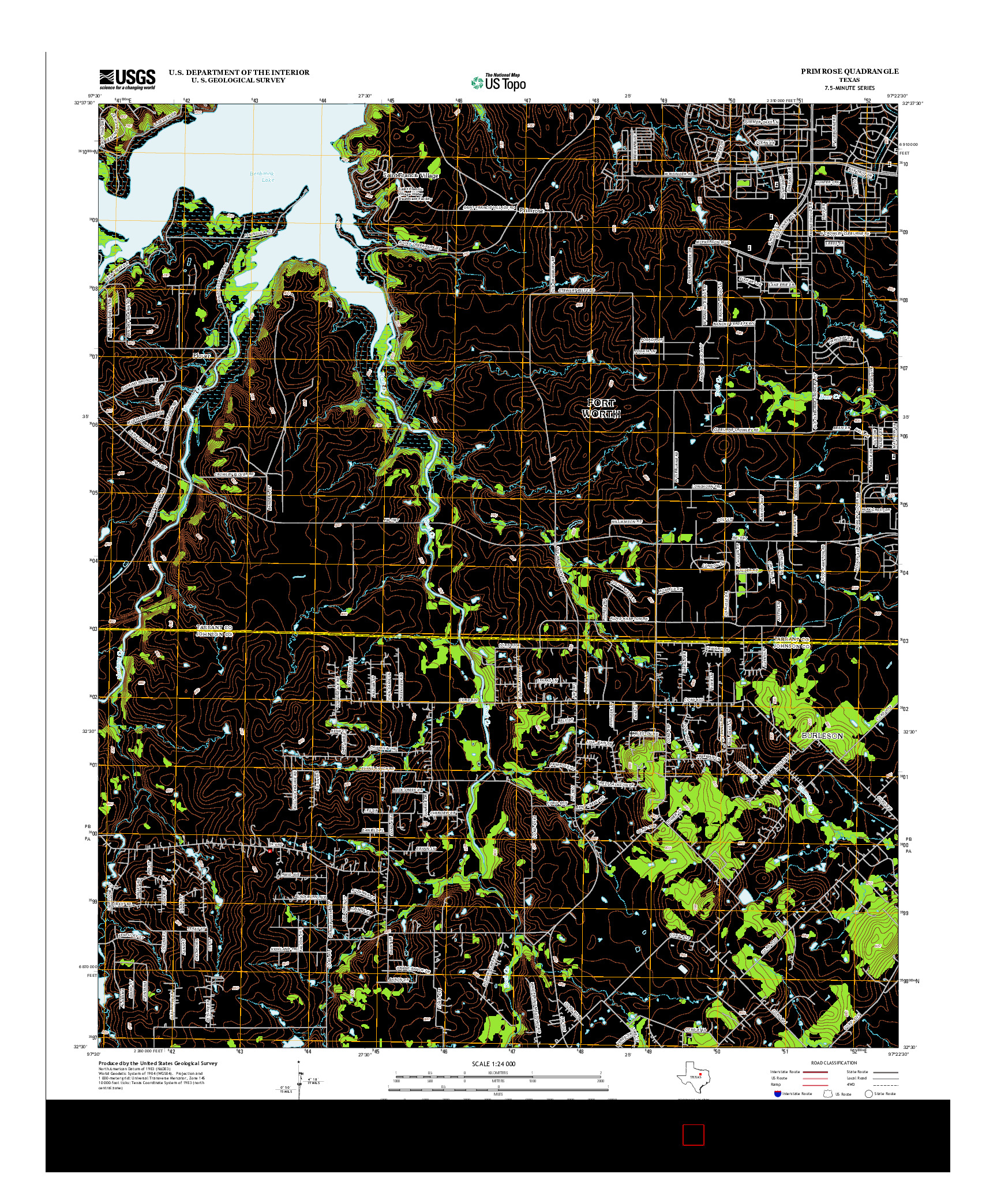 USGS US TOPO 7.5-MINUTE MAP FOR PRIMROSE, TX 2012