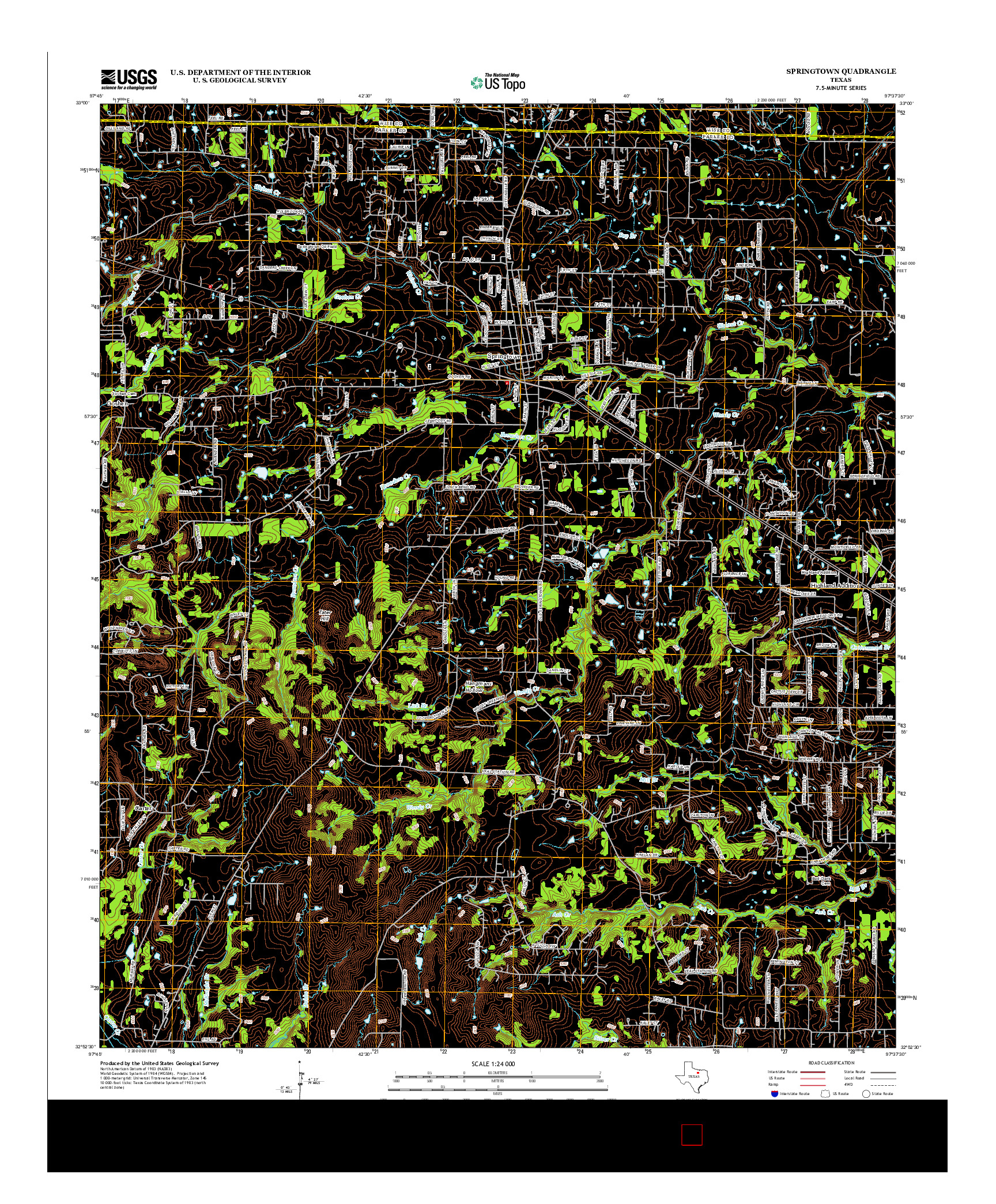 USGS US TOPO 7.5-MINUTE MAP FOR SPRINGTOWN, TX 2012