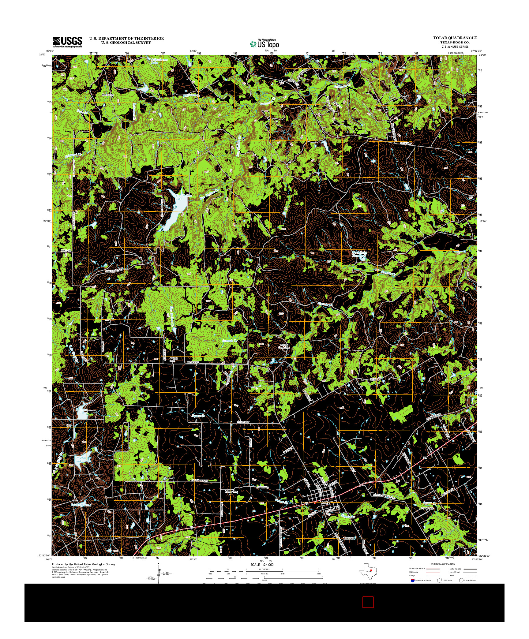 USGS US TOPO 7.5-MINUTE MAP FOR TOLAR, TX 2012