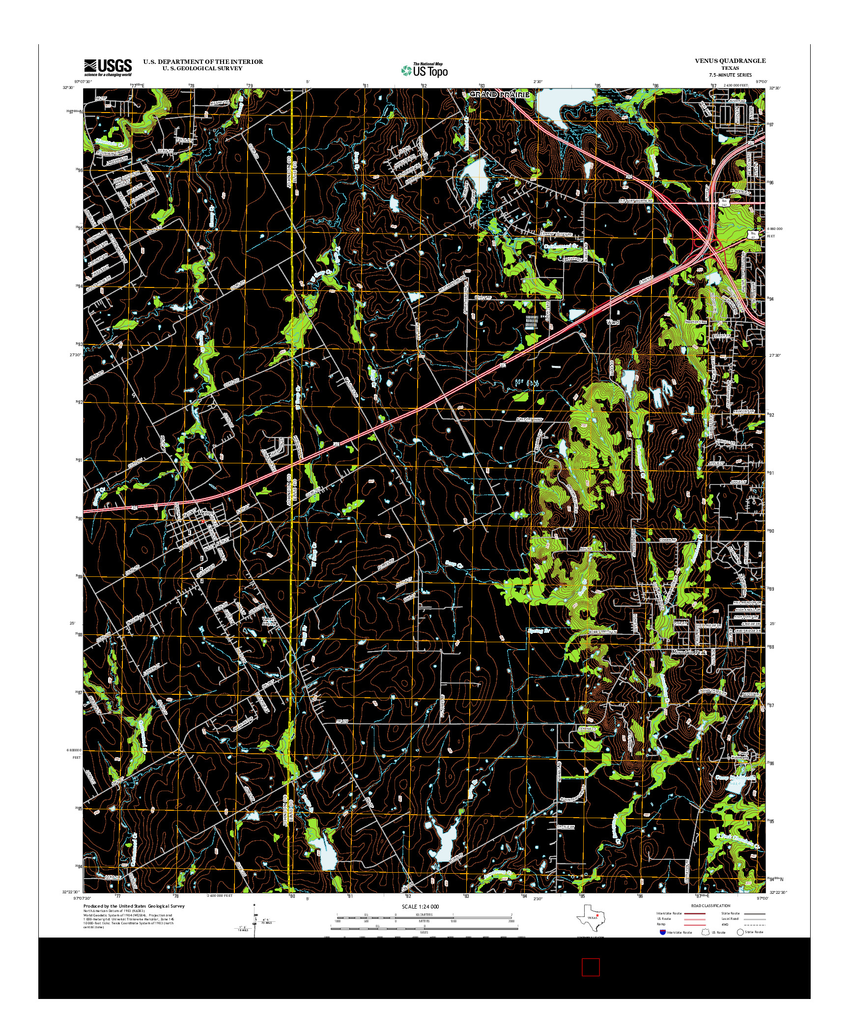 USGS US TOPO 7.5-MINUTE MAP FOR VENUS, TX 2012