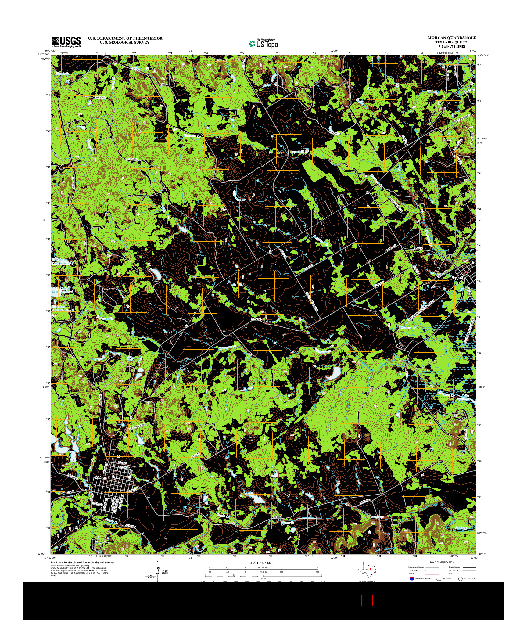USGS US TOPO 7.5-MINUTE MAP FOR MORGAN, TX 2012