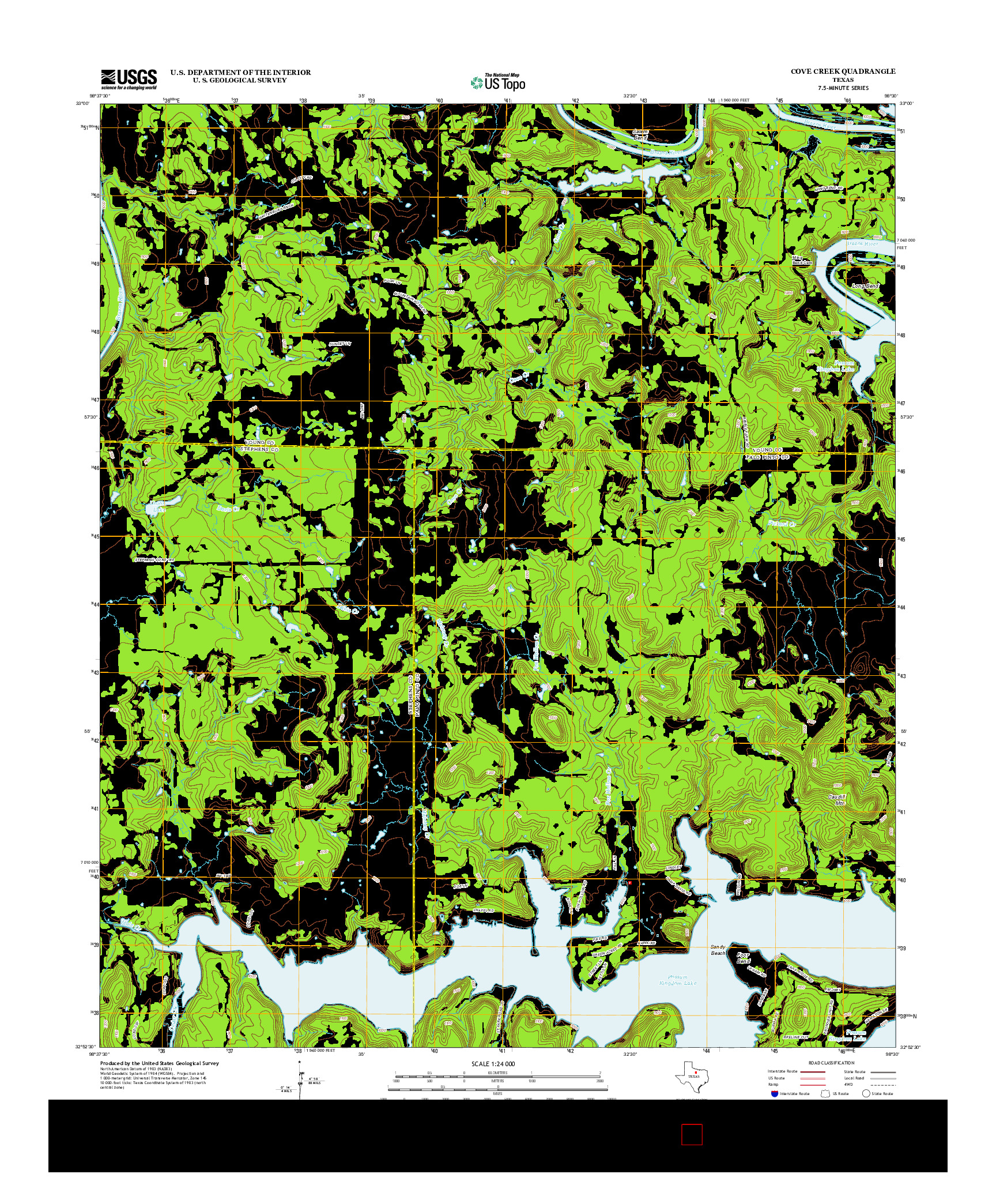 USGS US TOPO 7.5-MINUTE MAP FOR COVE CREEK, TX 2012