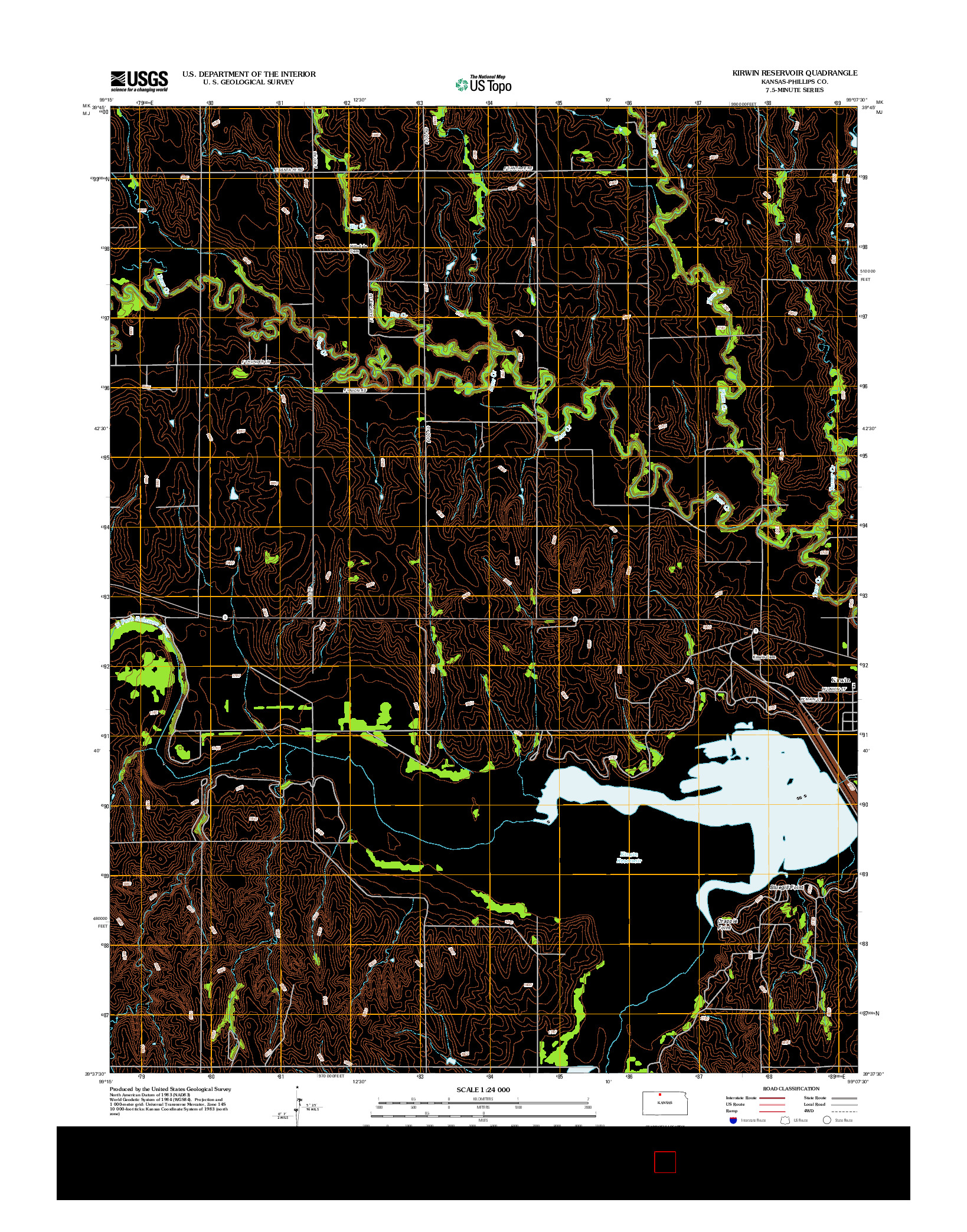 USGS US TOPO 7.5-MINUTE MAP FOR KIRWIN RESERVOIR, KS 2012