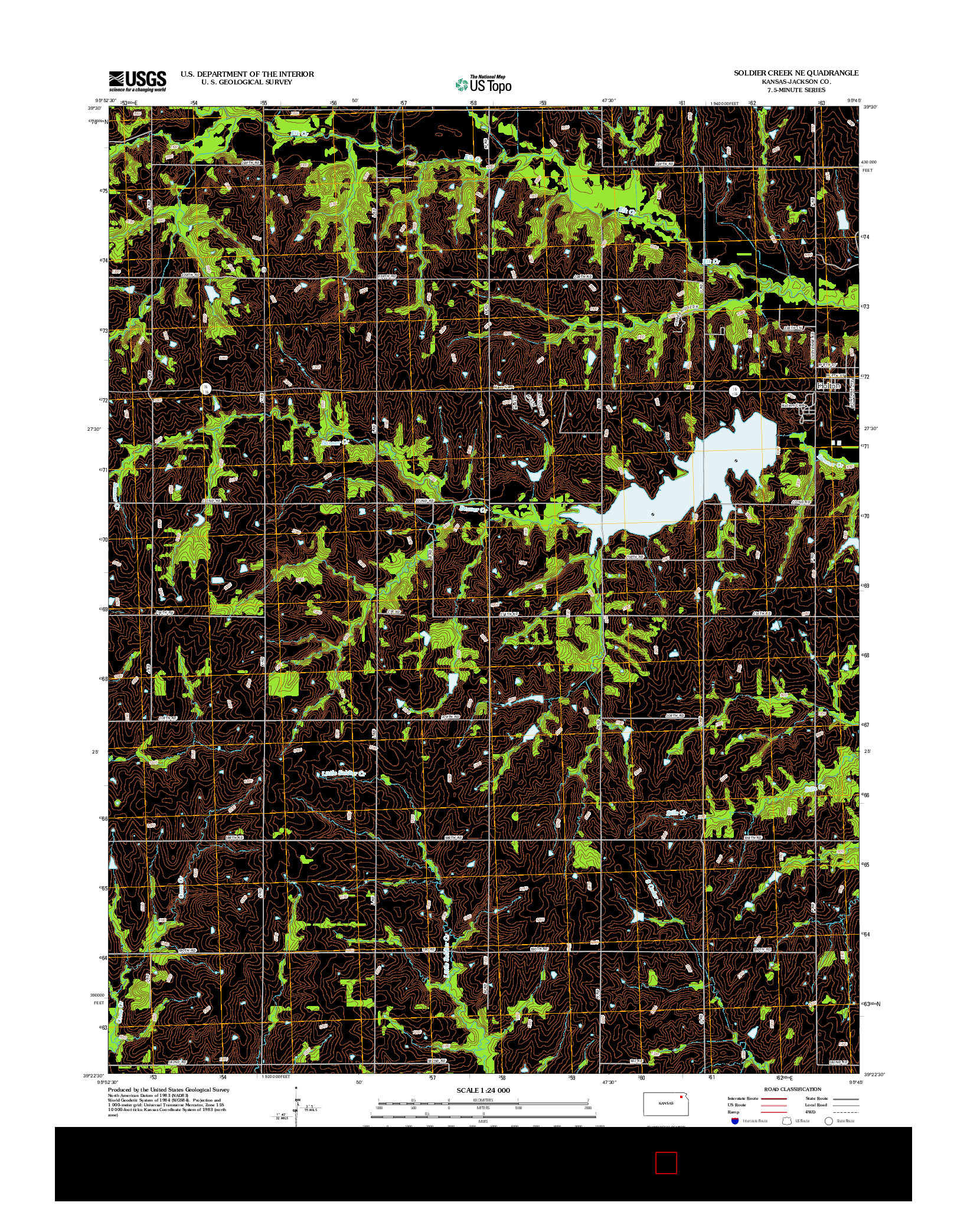 USGS US TOPO 7.5-MINUTE MAP FOR SOLDIER CREEK NE, KS 2012