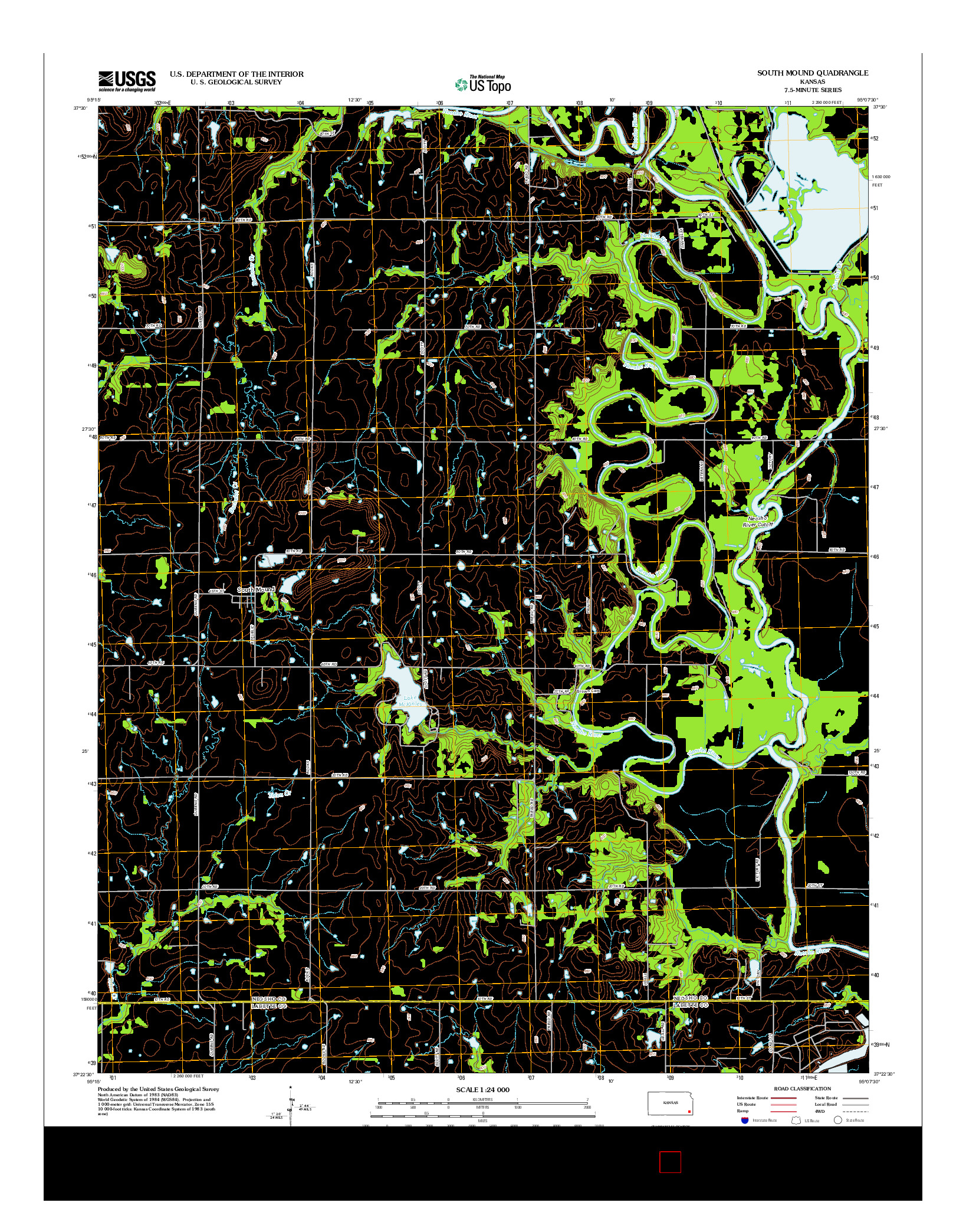 USGS US TOPO 7.5-MINUTE MAP FOR SOUTH MOUND, KS 2012