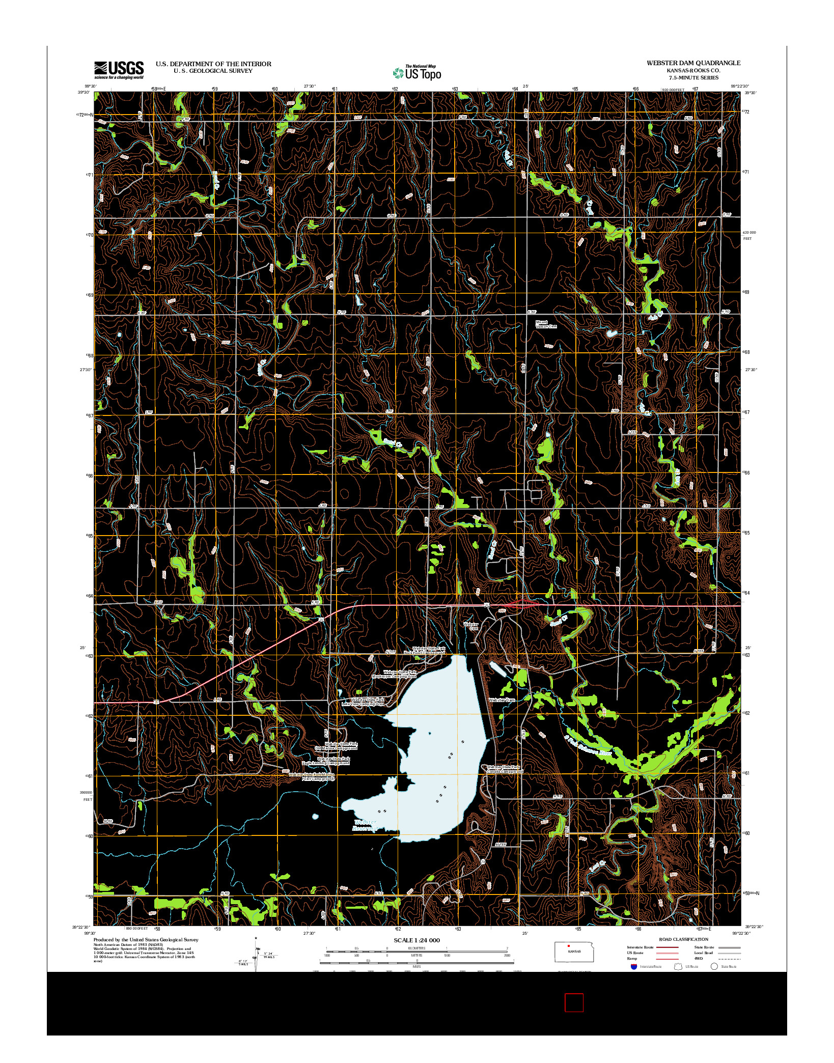 USGS US TOPO 7.5-MINUTE MAP FOR WEBSTER DAM, KS 2012