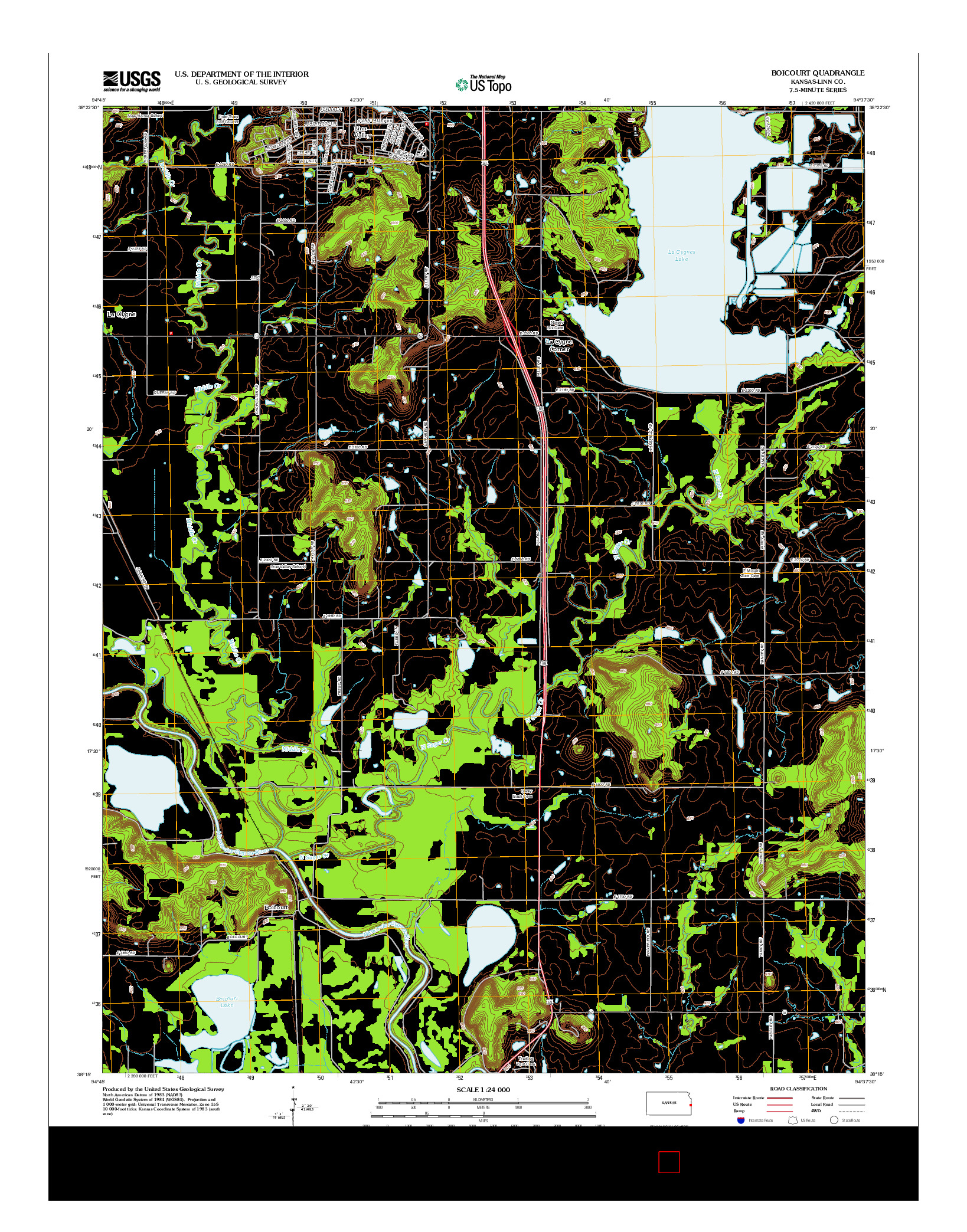 USGS US TOPO 7.5-MINUTE MAP FOR BOICOURT, KS 2012