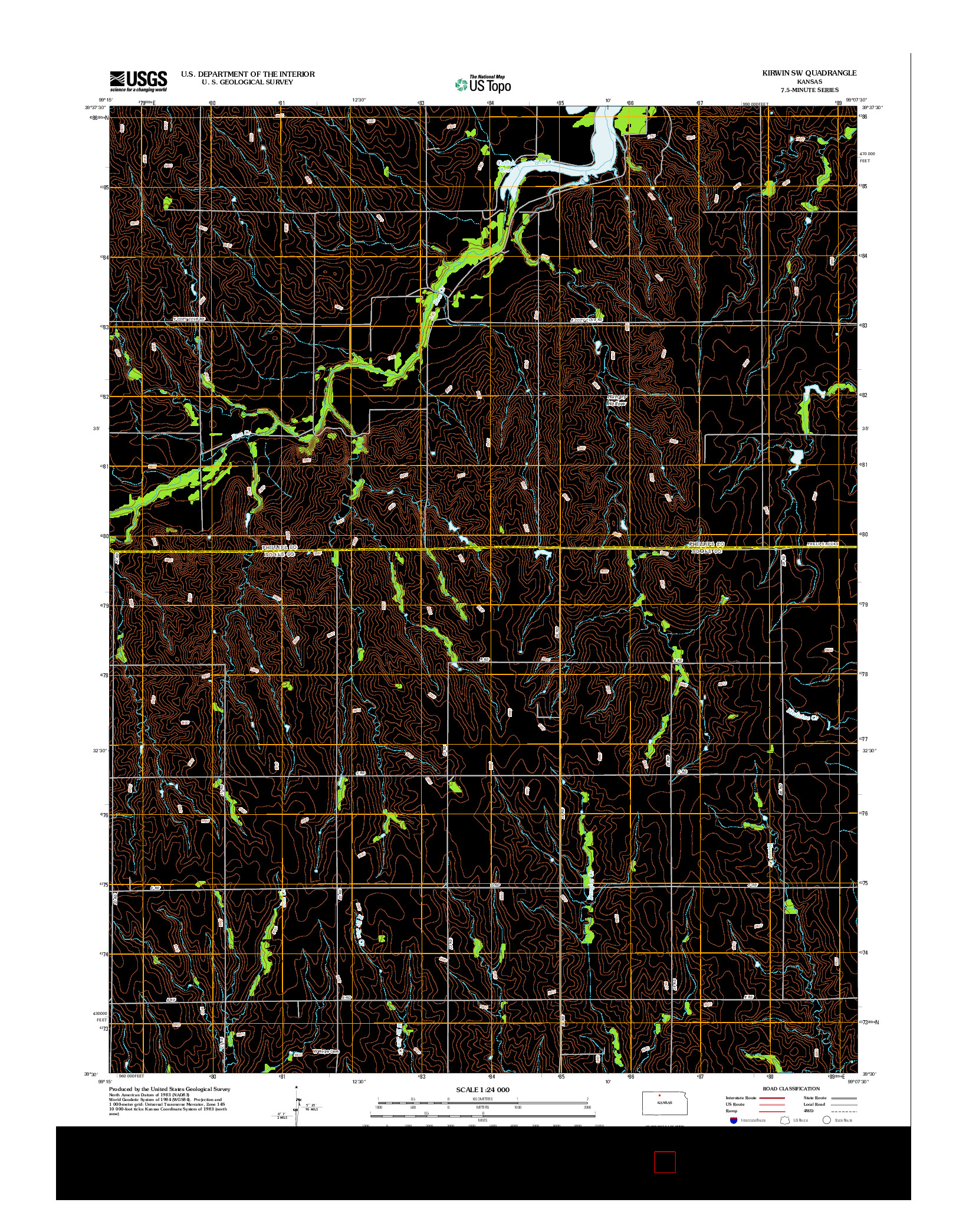 USGS US TOPO 7.5-MINUTE MAP FOR KIRWIN SW, KS 2012
