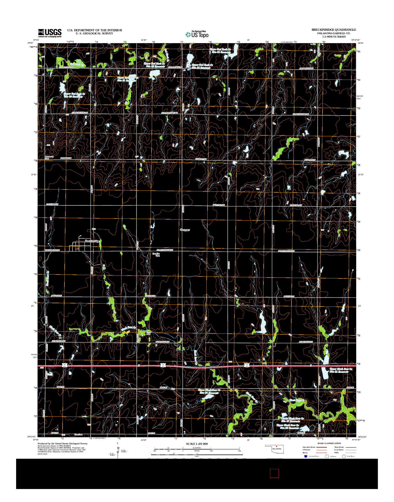 USGS US TOPO 7.5-MINUTE MAP FOR BRECKINRIDGE, OK 2012