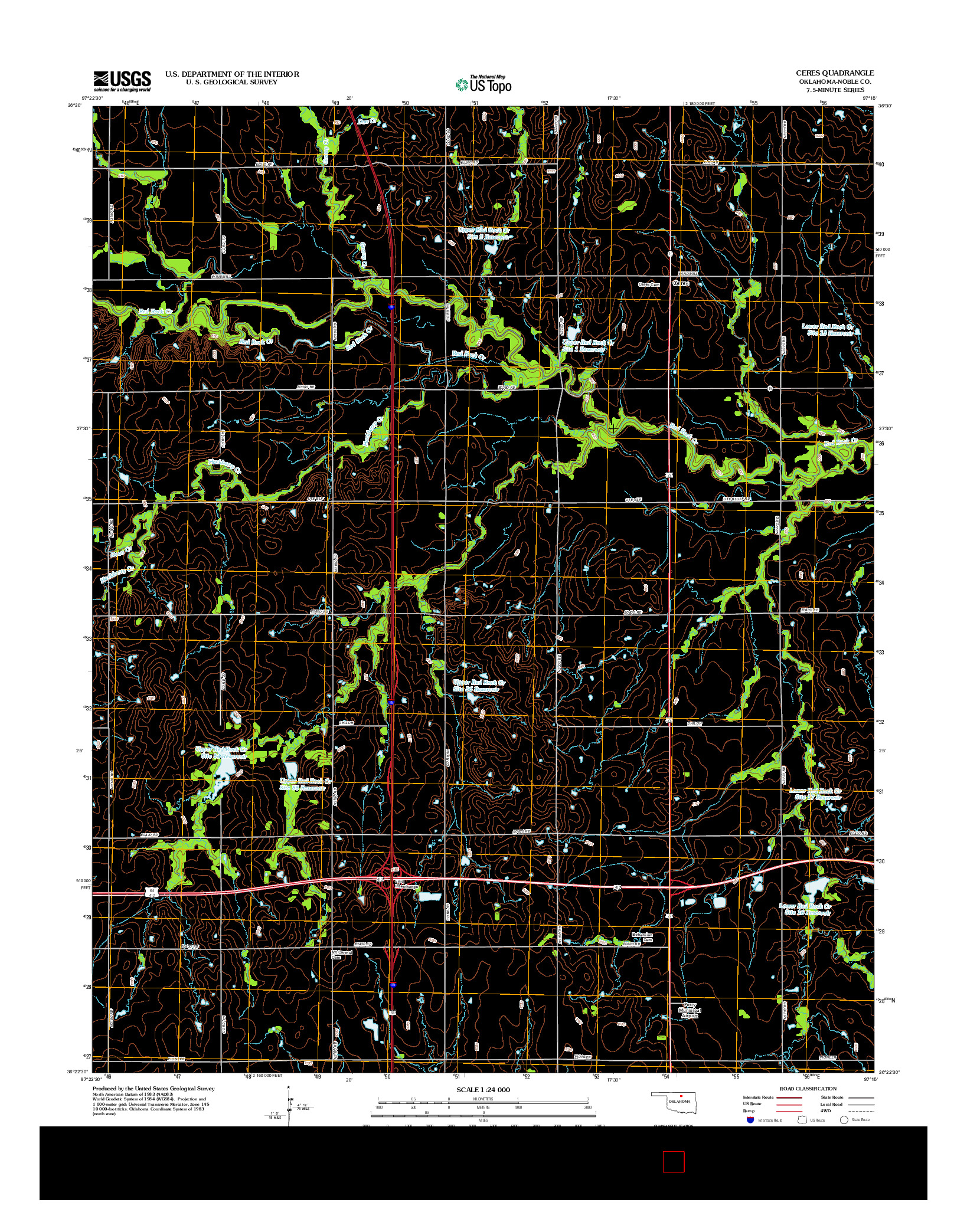 USGS US TOPO 7.5-MINUTE MAP FOR CERES, OK 2012