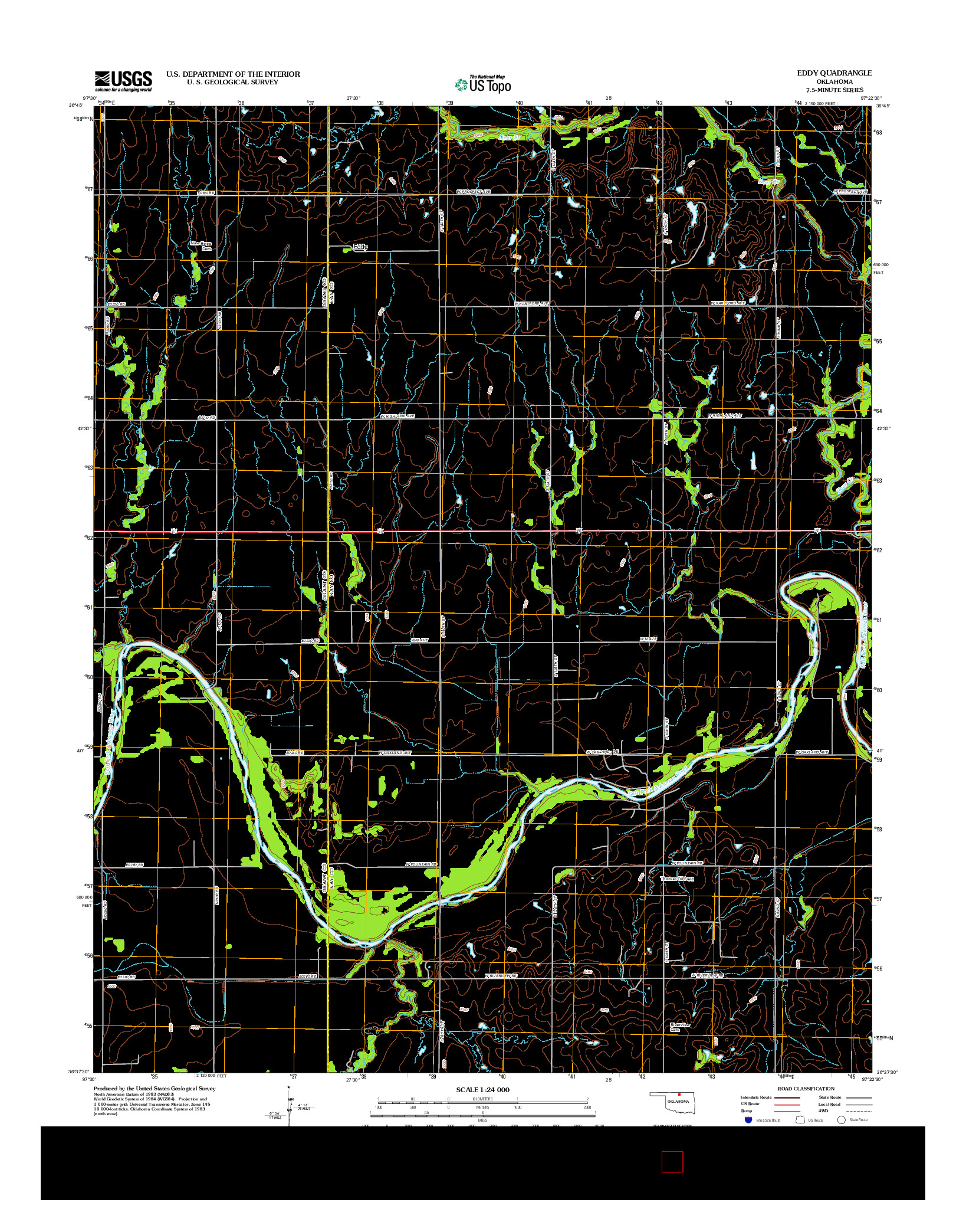 USGS US TOPO 7.5-MINUTE MAP FOR EDDY, OK 2012