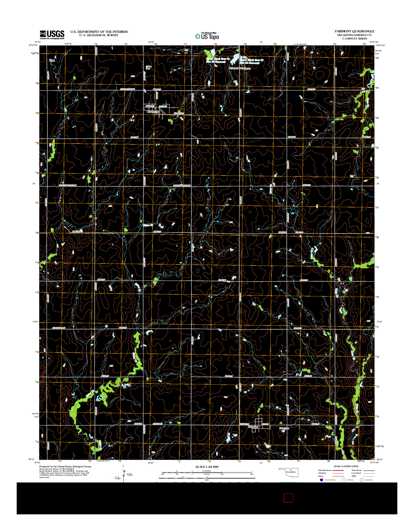 USGS US TOPO 7.5-MINUTE MAP FOR FAIRMONT, OK 2012