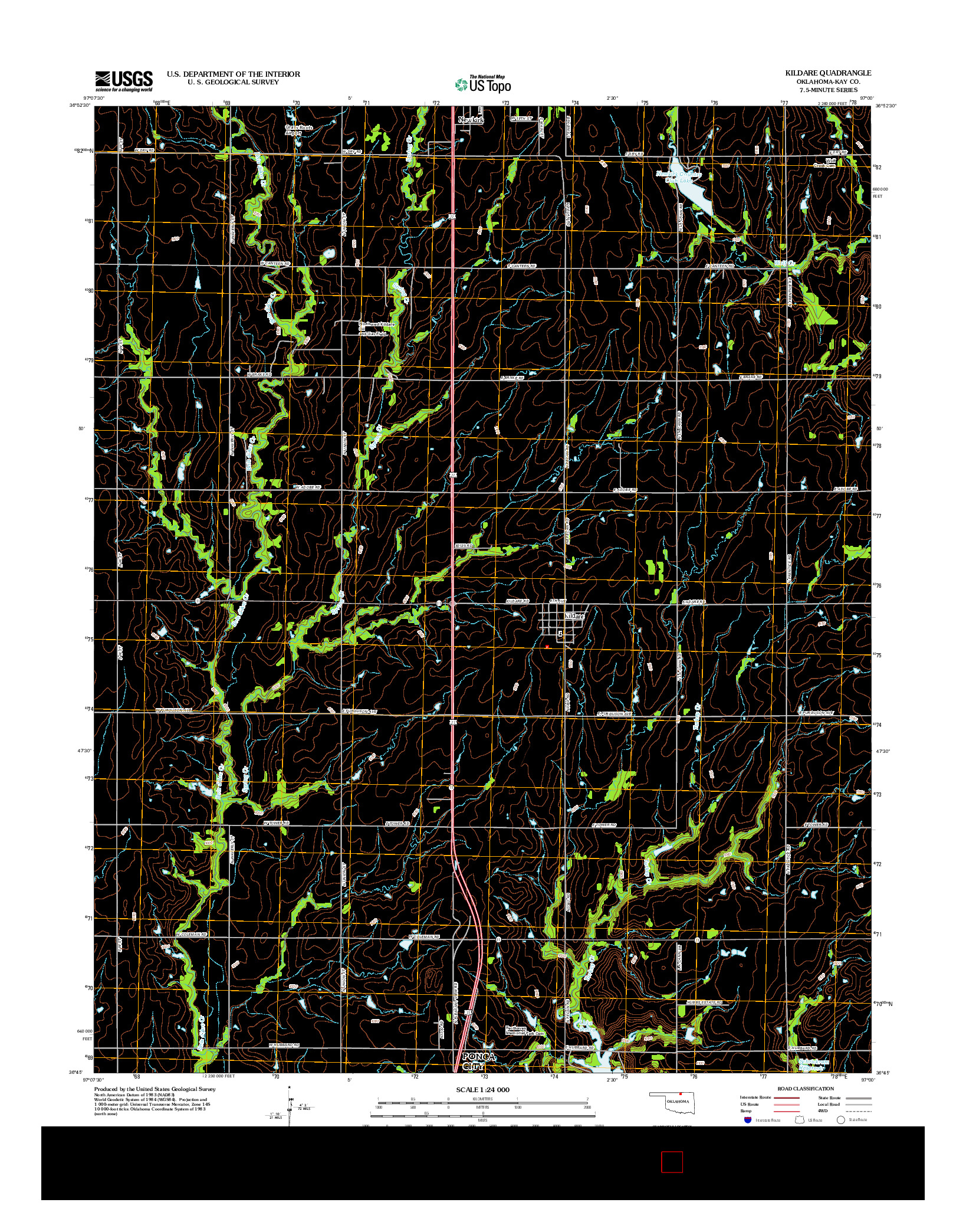 USGS US TOPO 7.5-MINUTE MAP FOR KILDARE, OK 2012
