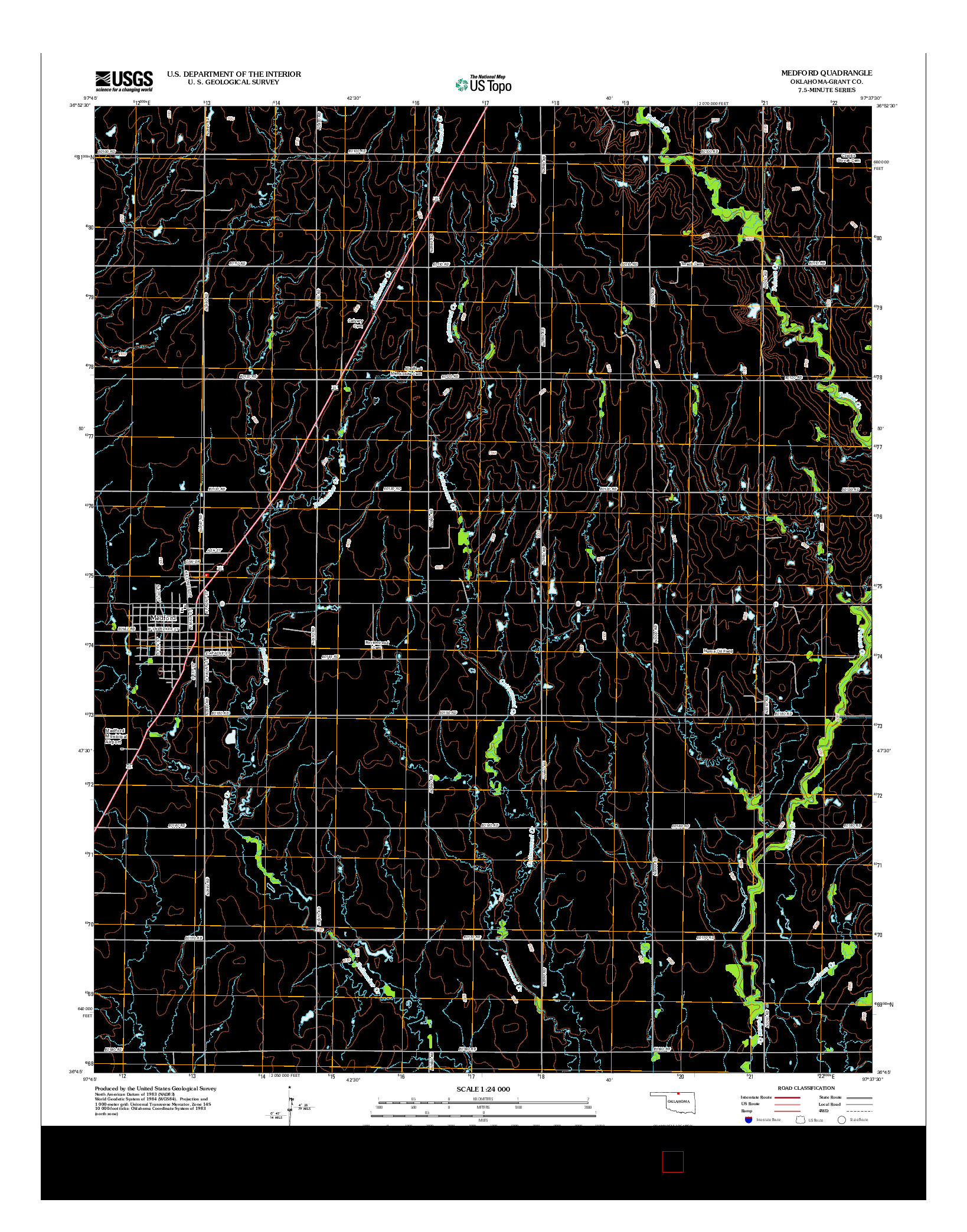 USGS US TOPO 7.5-MINUTE MAP FOR MEDFORD, OK 2012
