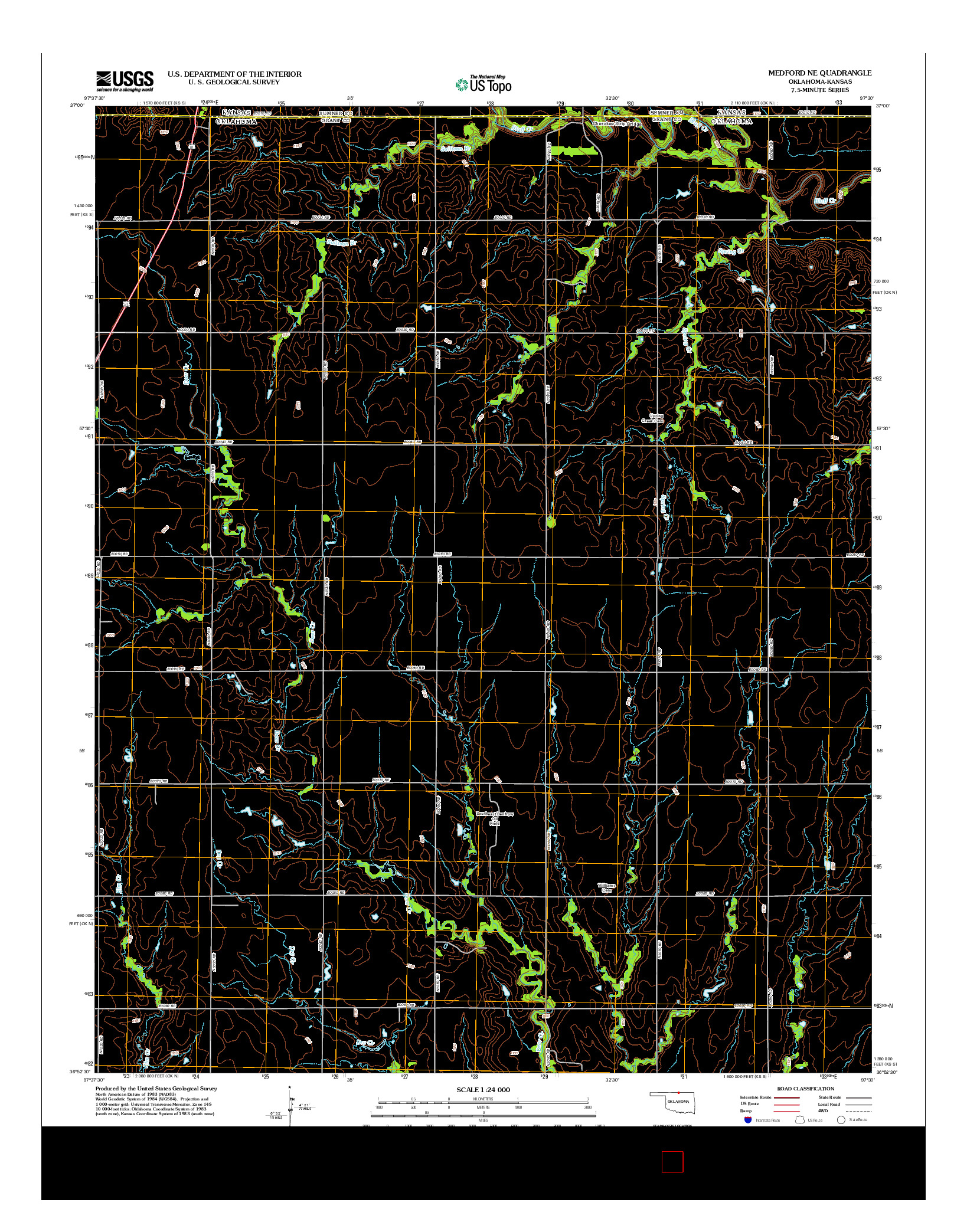 USGS US TOPO 7.5-MINUTE MAP FOR MEDFORD NE, OK-KS 2012