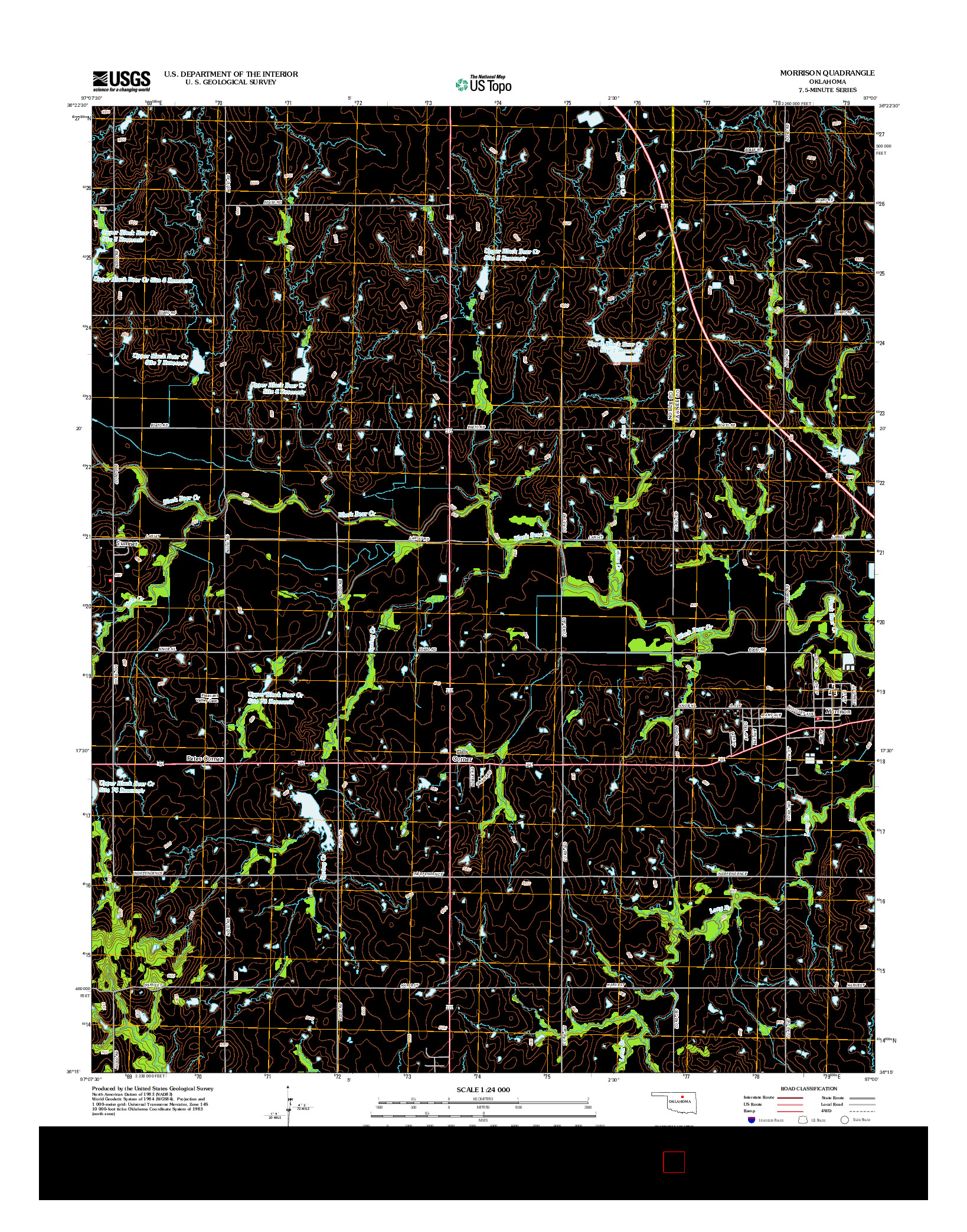 USGS US TOPO 7.5-MINUTE MAP FOR MORRISON, OK 2012