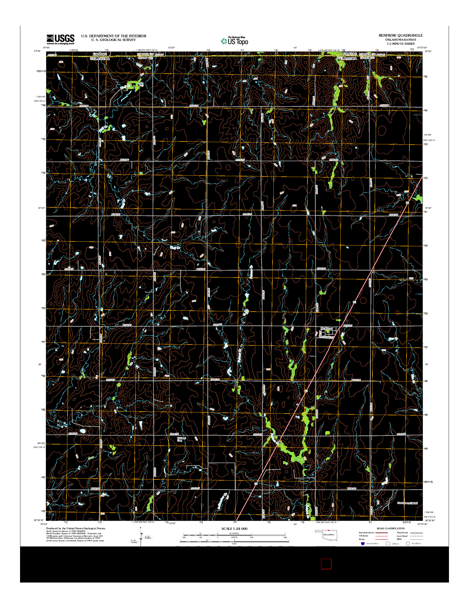 USGS US TOPO 7.5-MINUTE MAP FOR RENFROW, OK-KS 2012
