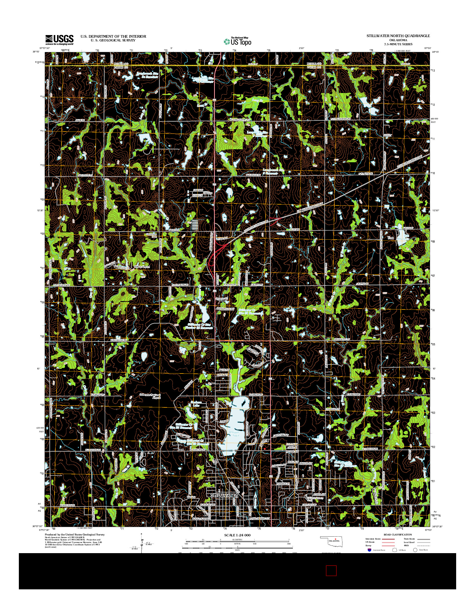 USGS US TOPO 7.5-MINUTE MAP FOR STILLWATER NORTH, OK 2012