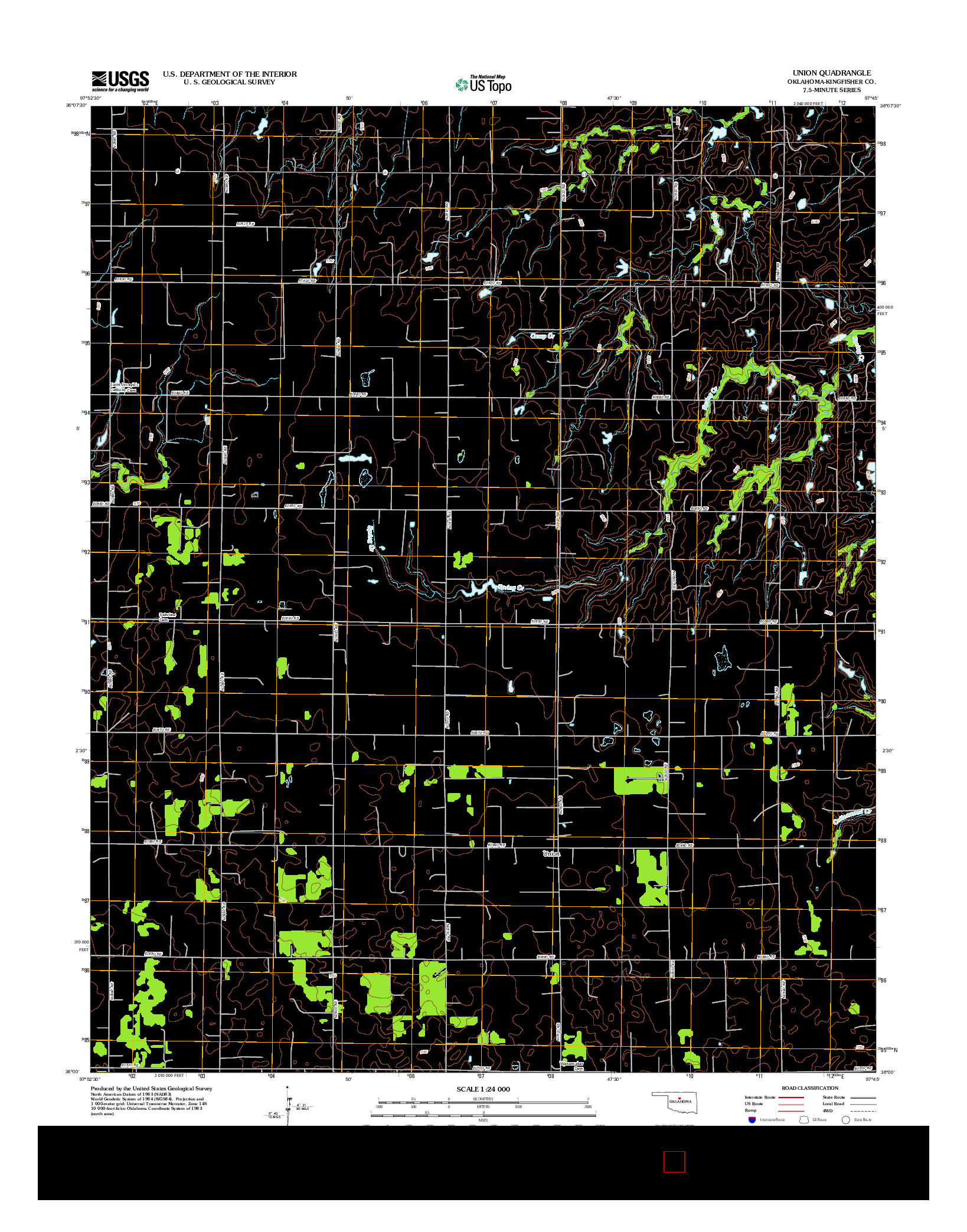 USGS US TOPO 7.5-MINUTE MAP FOR UNION, OK 2012
