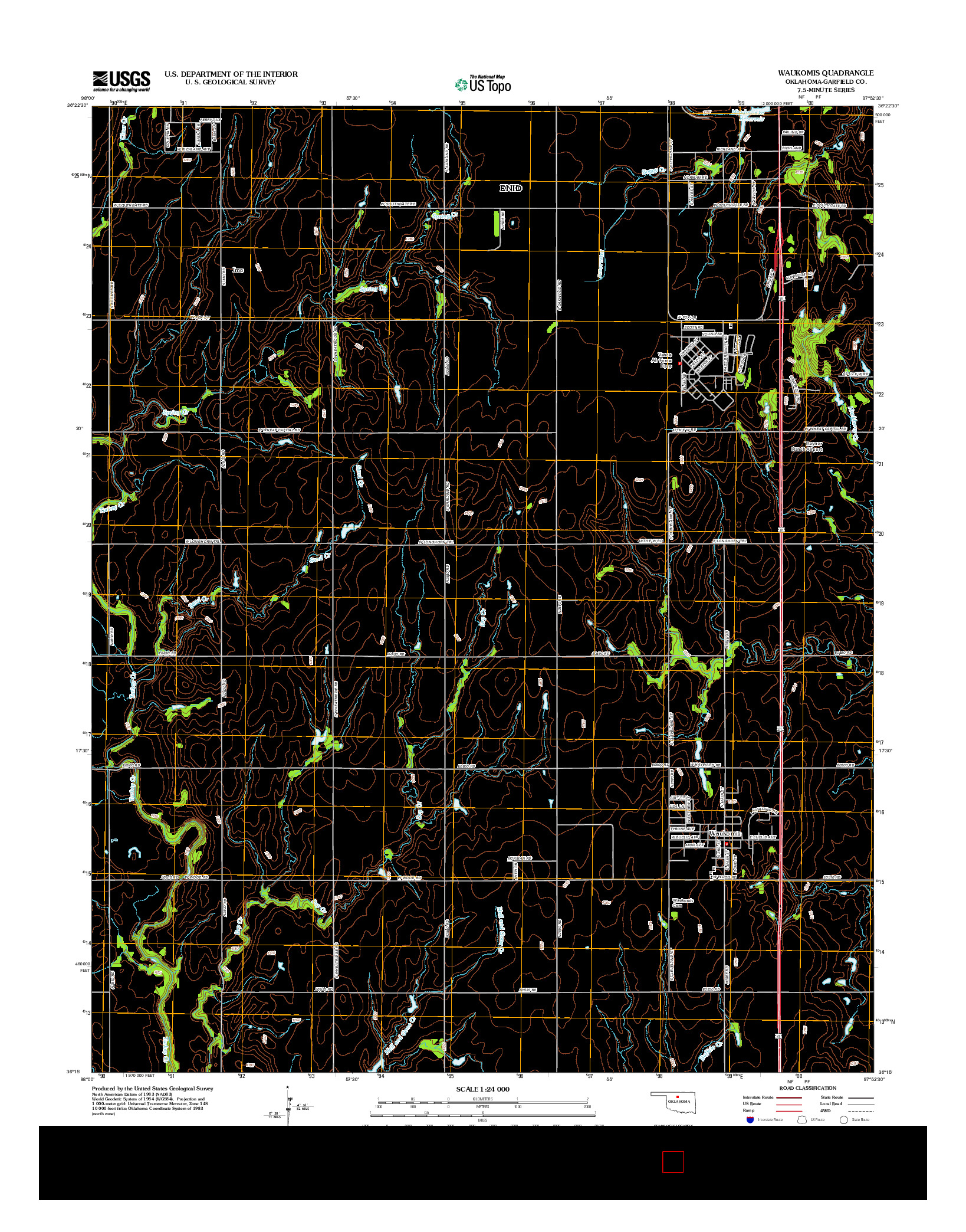 USGS US TOPO 7.5-MINUTE MAP FOR WAUKOMIS, OK 2012