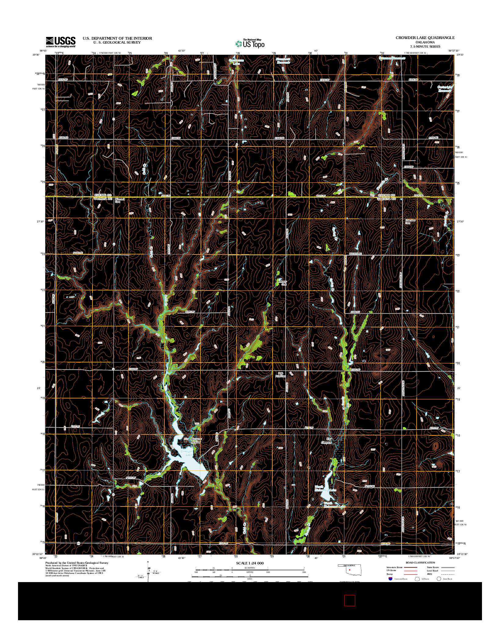 USGS US TOPO 7.5-MINUTE MAP FOR CROWDER LAKE, OK 2012