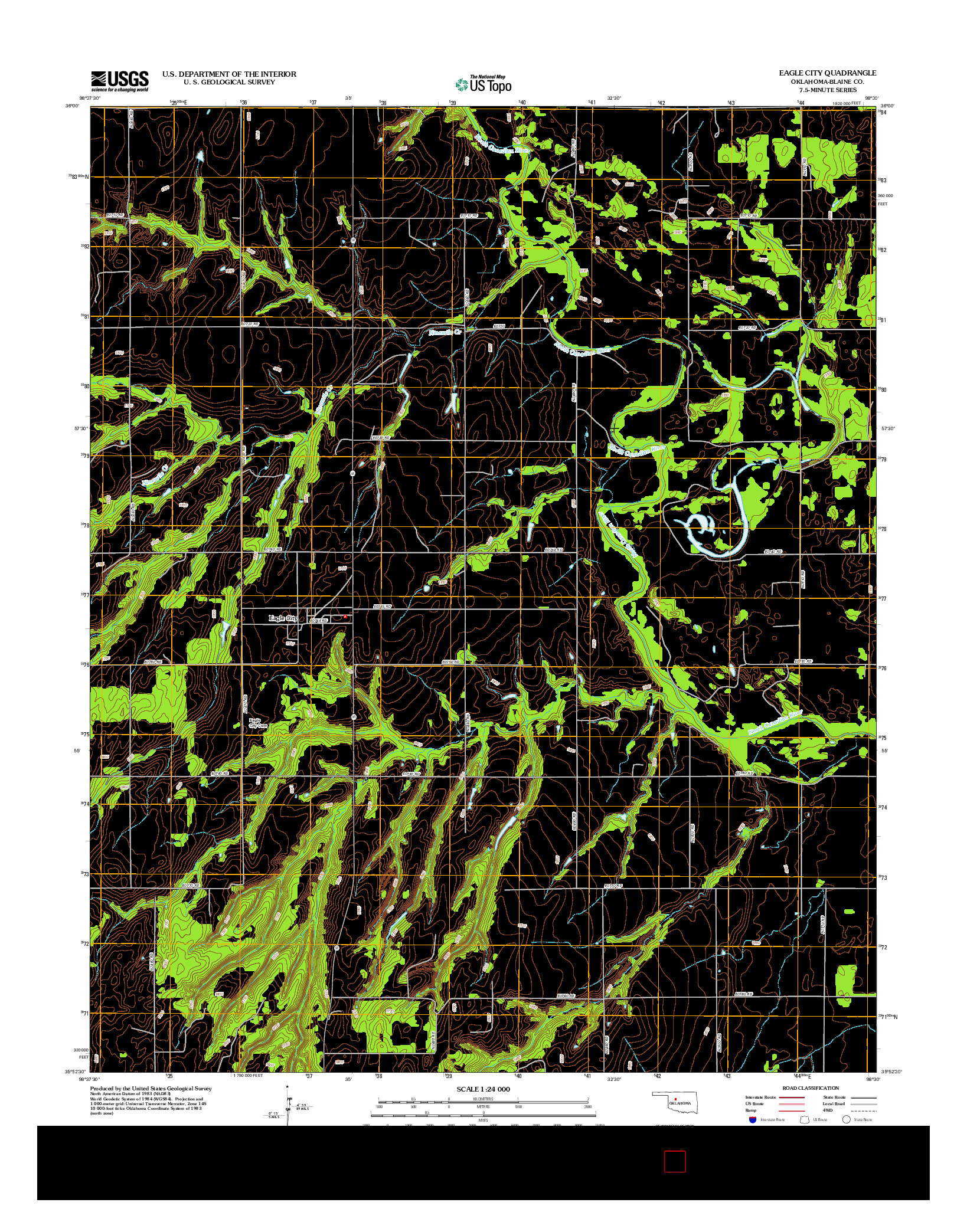 USGS US TOPO 7.5-MINUTE MAP FOR EAGLE CITY, OK 2012