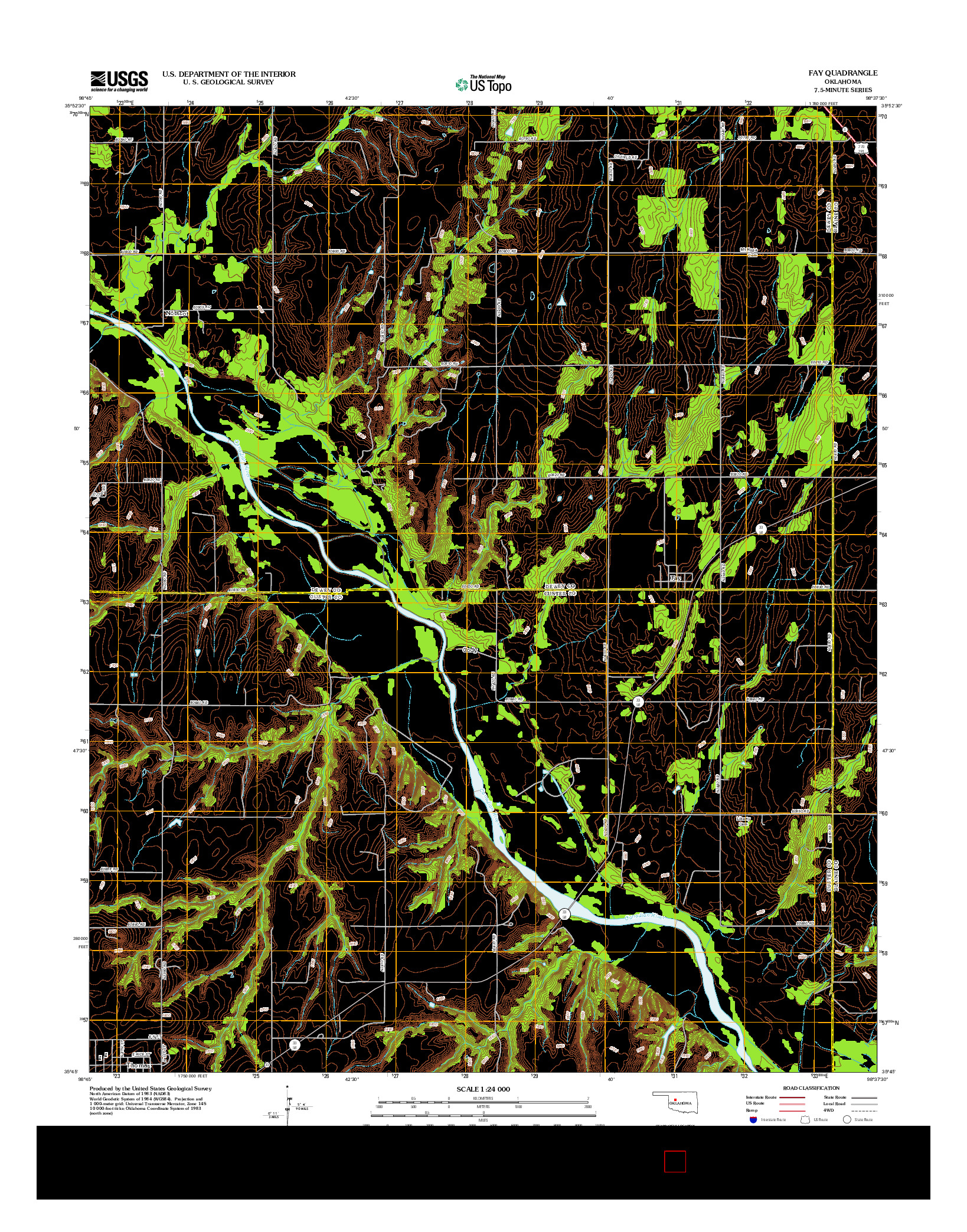 USGS US TOPO 7.5-MINUTE MAP FOR FAY, OK 2012