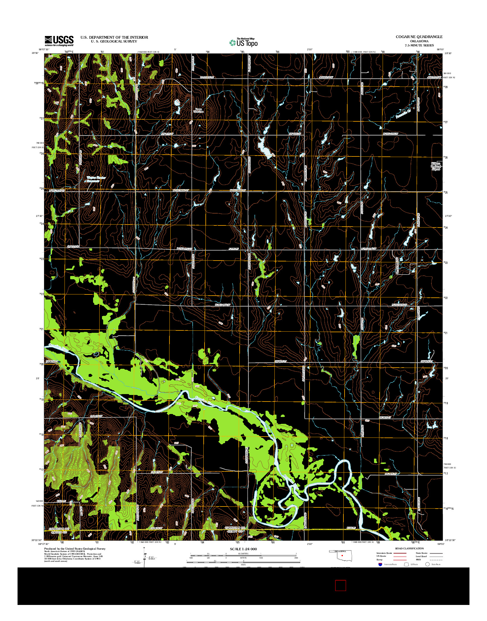 USGS US TOPO 7.5-MINUTE MAP FOR COGAR NE, OK 2012