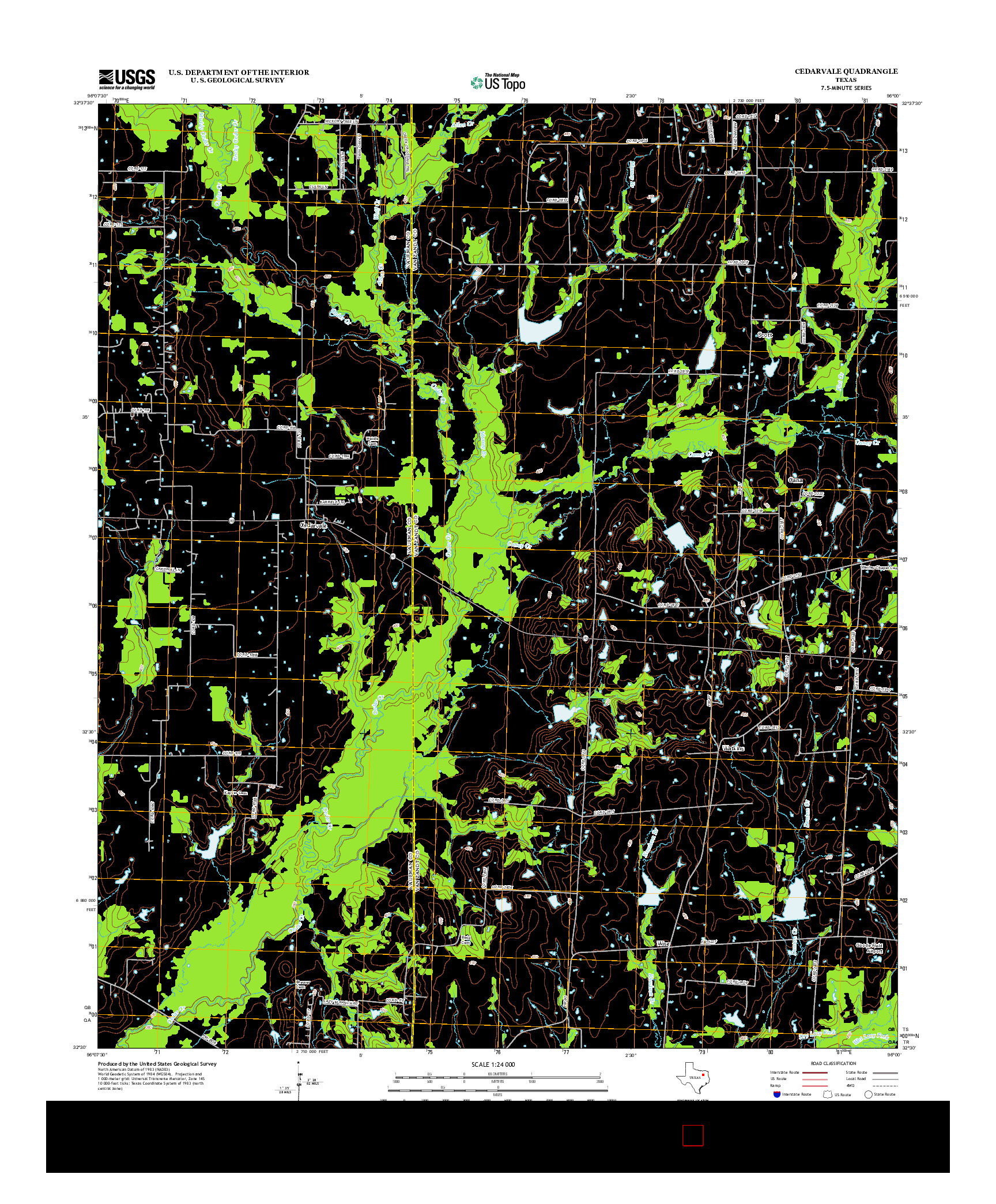 USGS US TOPO 7.5-MINUTE MAP FOR CEDARVALE, TX 2012