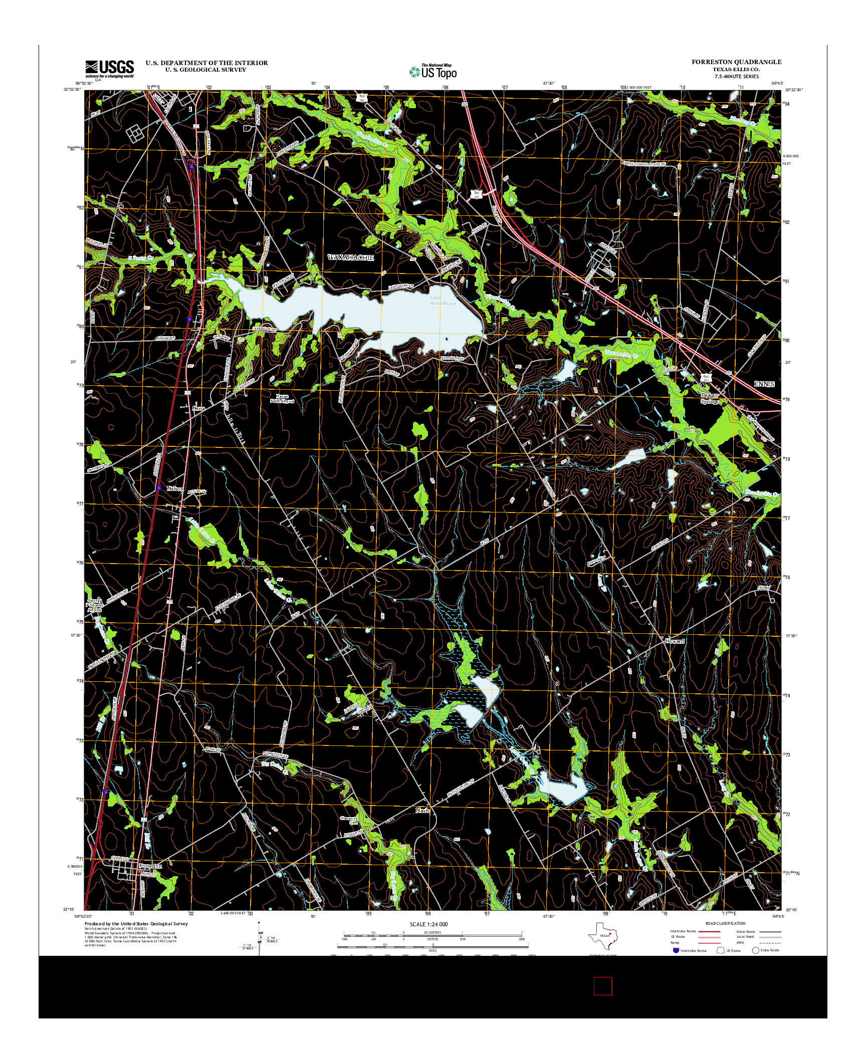 USGS US TOPO 7.5-MINUTE MAP FOR FORRESTON, TX 2012