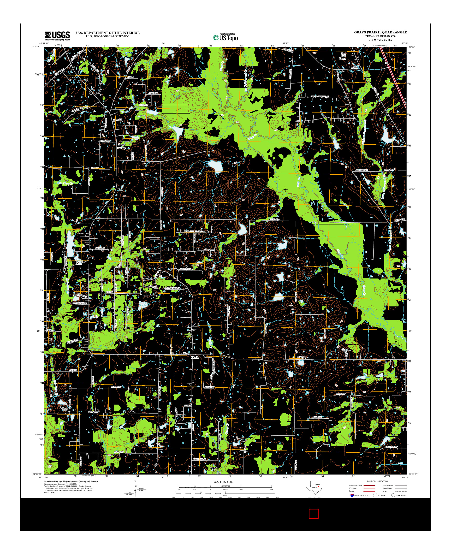 USGS US TOPO 7.5-MINUTE MAP FOR GRAYS PRAIRIE, TX 2012