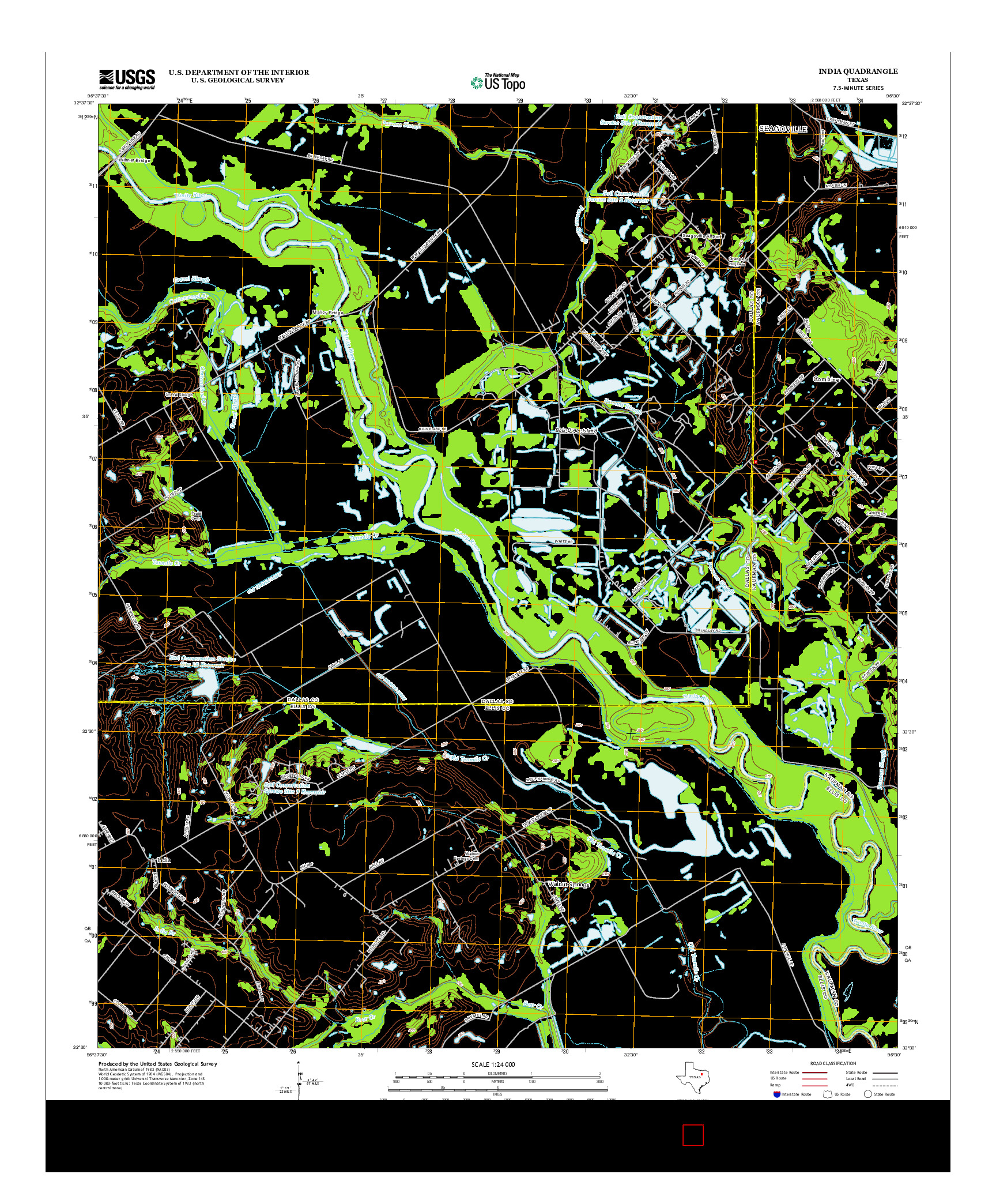 USGS US TOPO 7.5-MINUTE MAP FOR INDIA, TX 2012