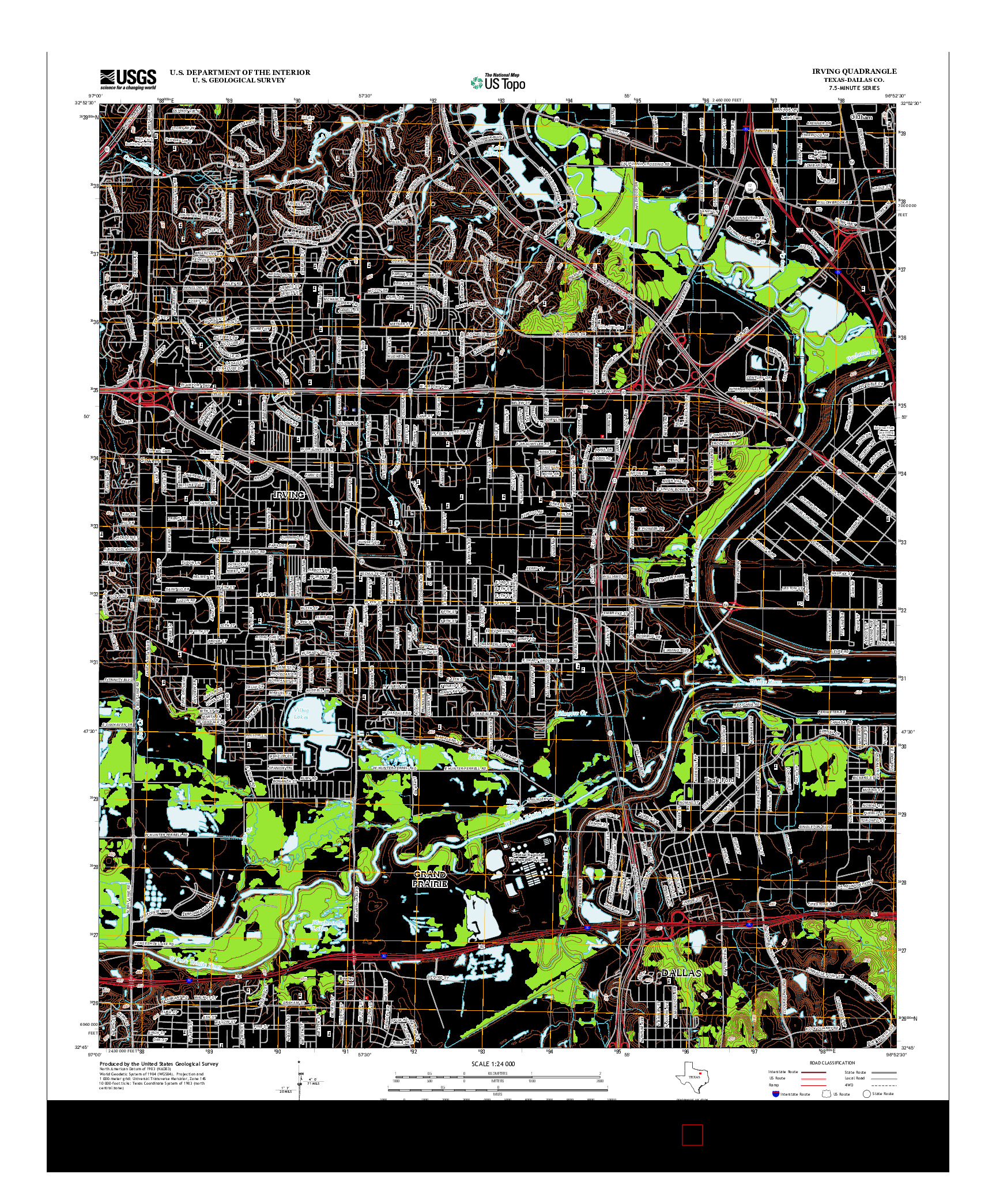 USGS US TOPO 7.5-MINUTE MAP FOR IRVING, TX 2012