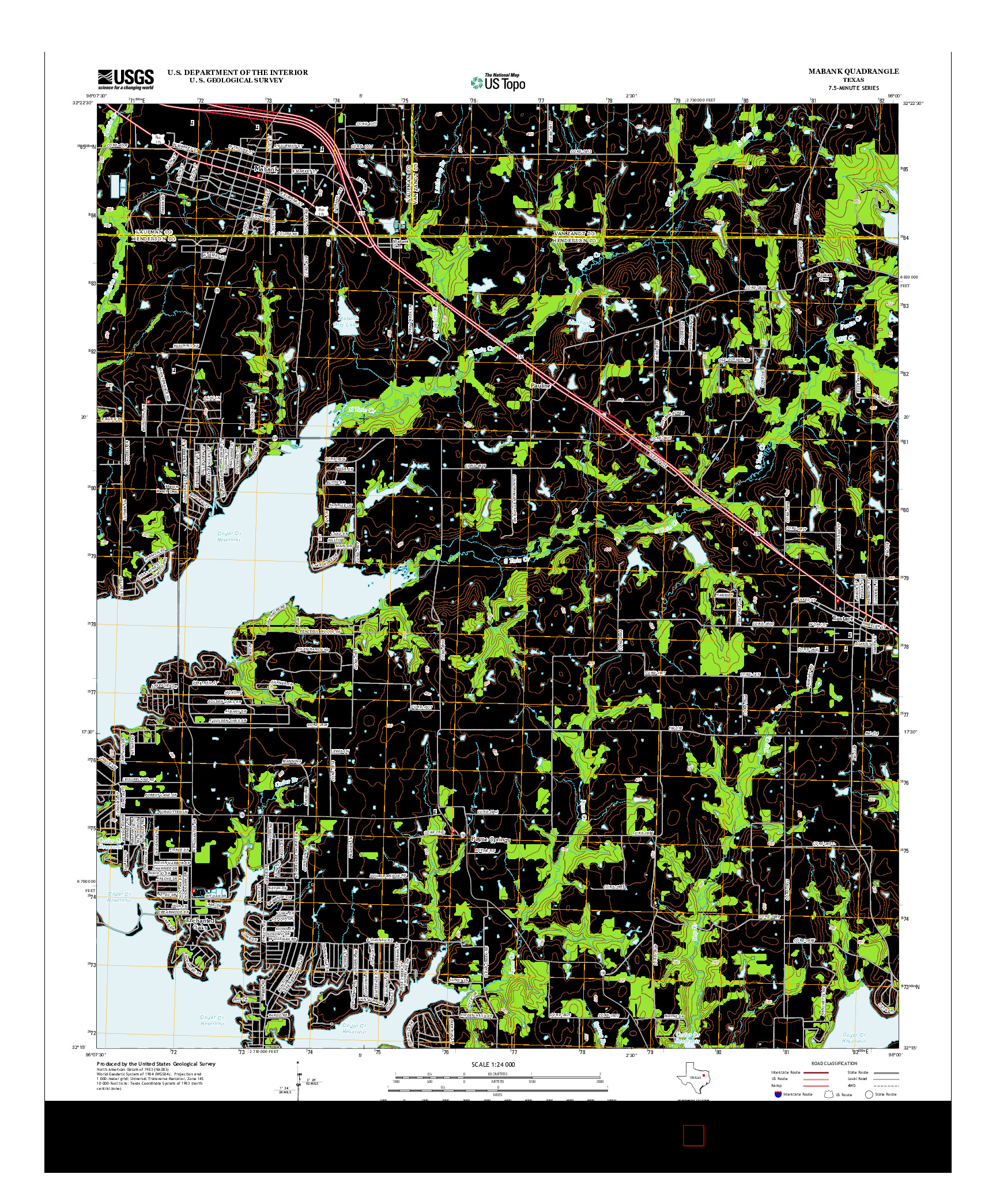 USGS US TOPO 7.5-MINUTE MAP FOR MABANK, TX 2012