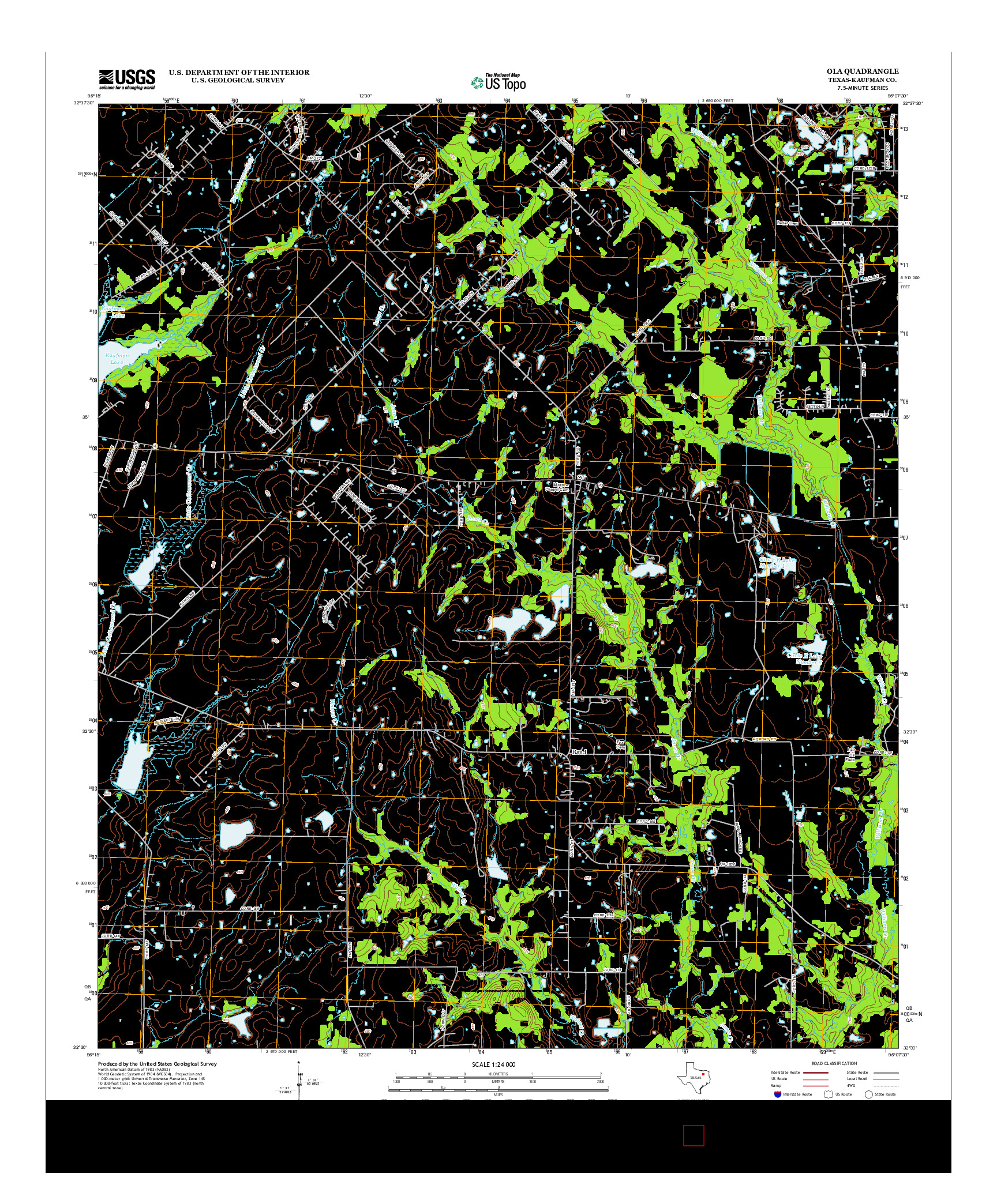 USGS US TOPO 7.5-MINUTE MAP FOR OLA, TX 2012