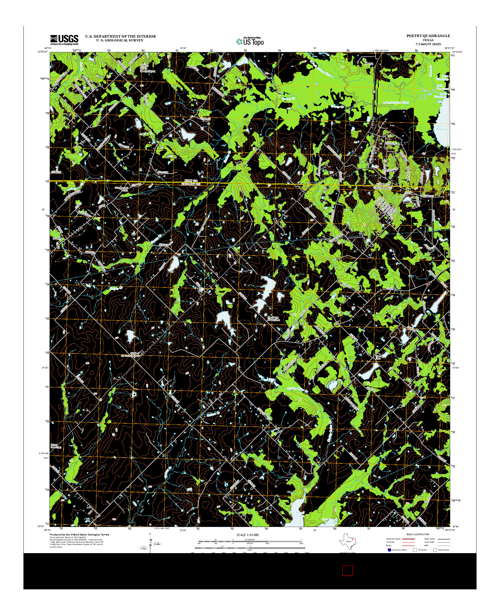 USGS US TOPO 7.5-MINUTE MAP FOR POETRY, TX 2012