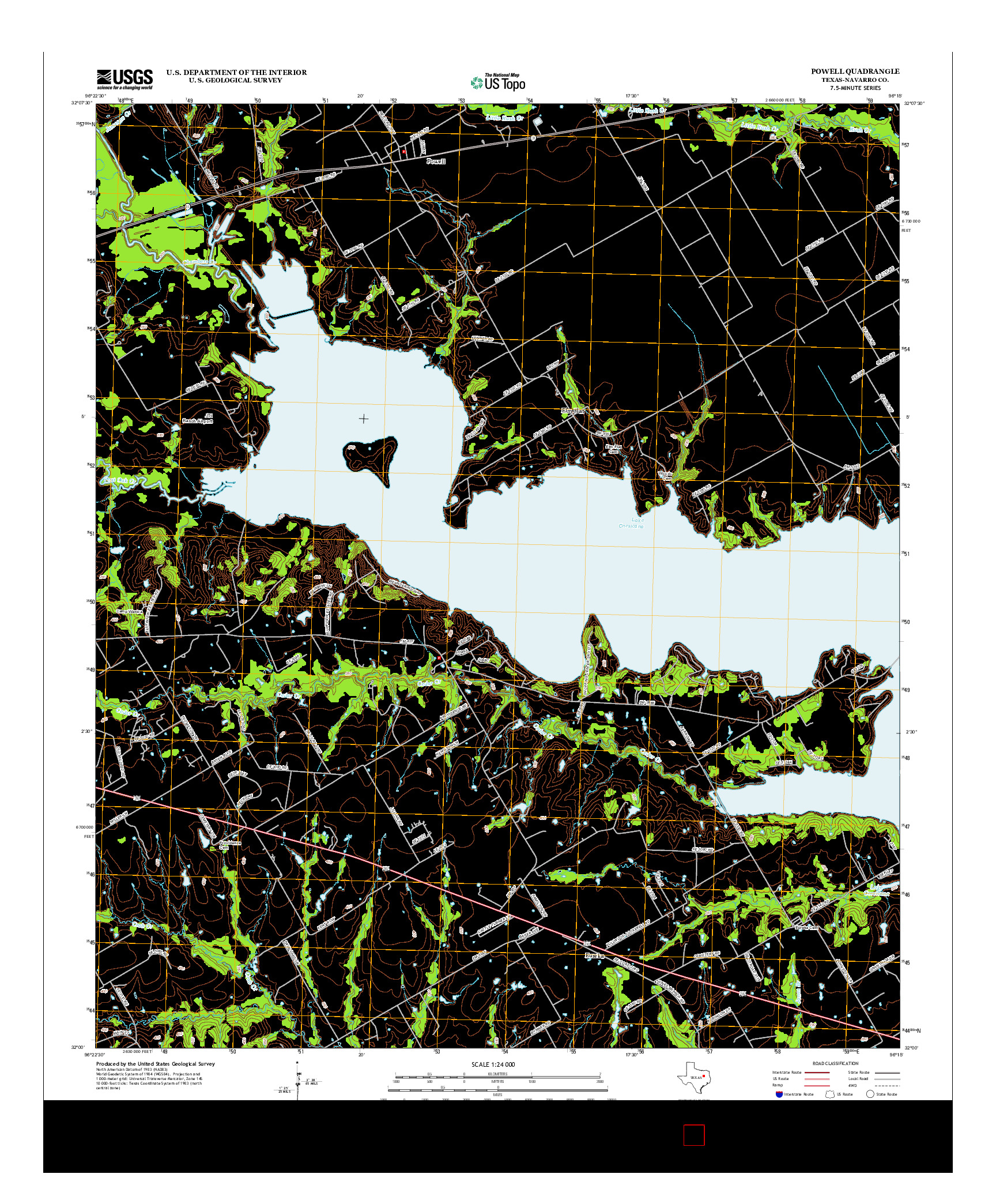 USGS US TOPO 7.5-MINUTE MAP FOR POWELL, TX 2012